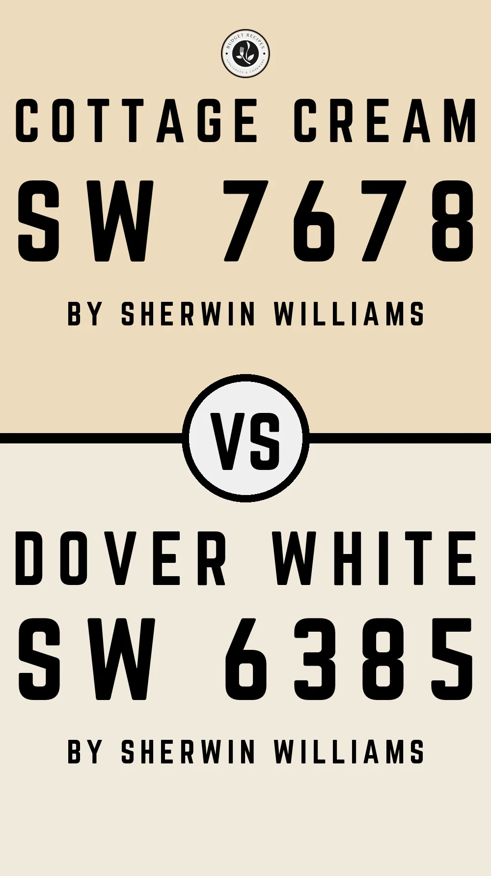 Cottage Cream SW 7678 vs Dover White SW 6385