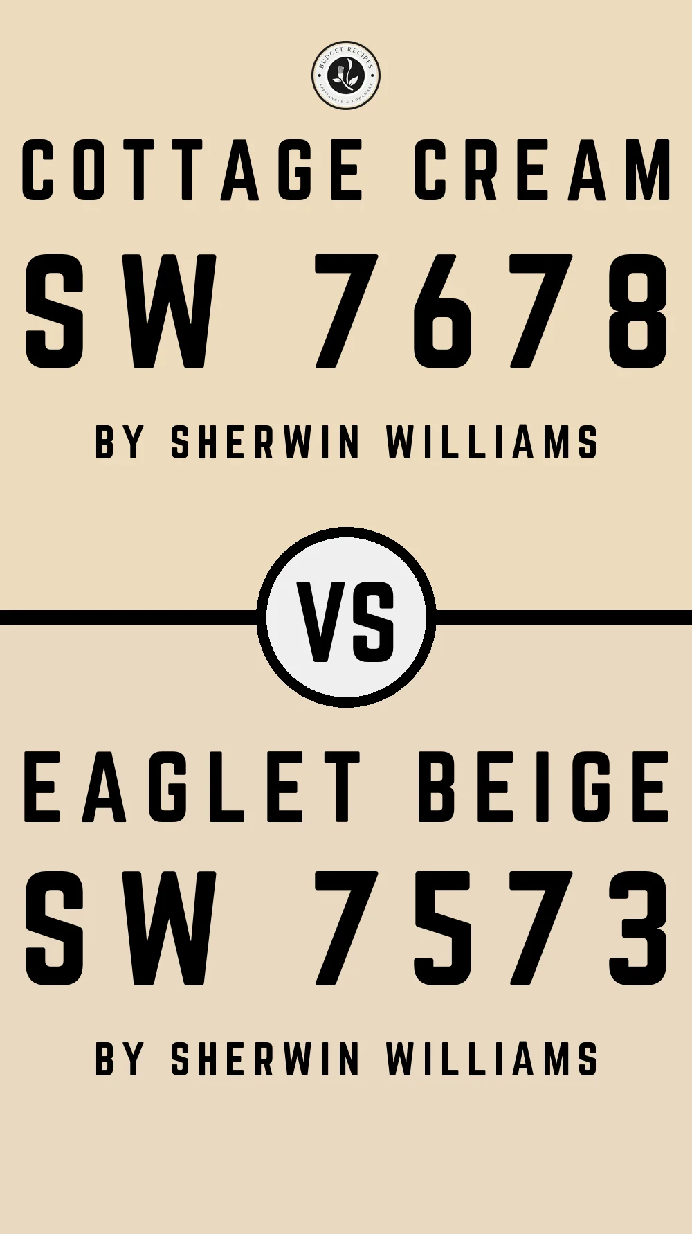 Cottage Cream SW 7678 vs Eaglet Beige SW 7573