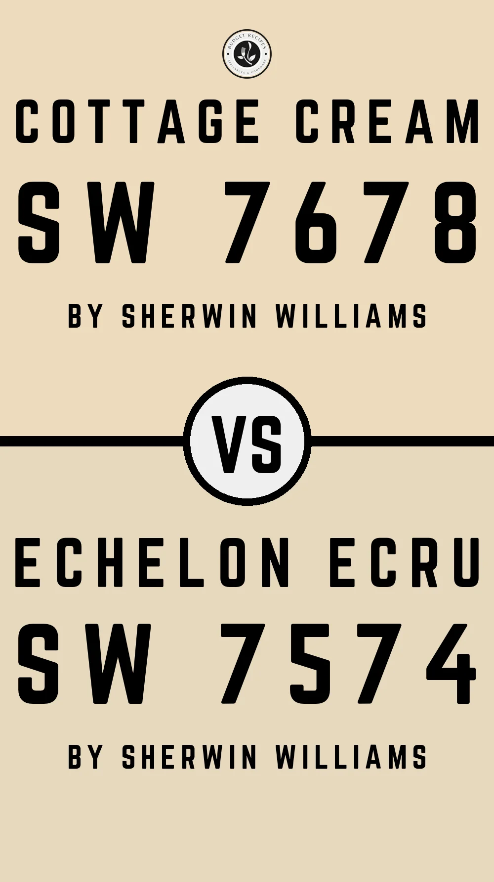 Cottage Cream SW 7678 vs Echelon Ecru SW 7574