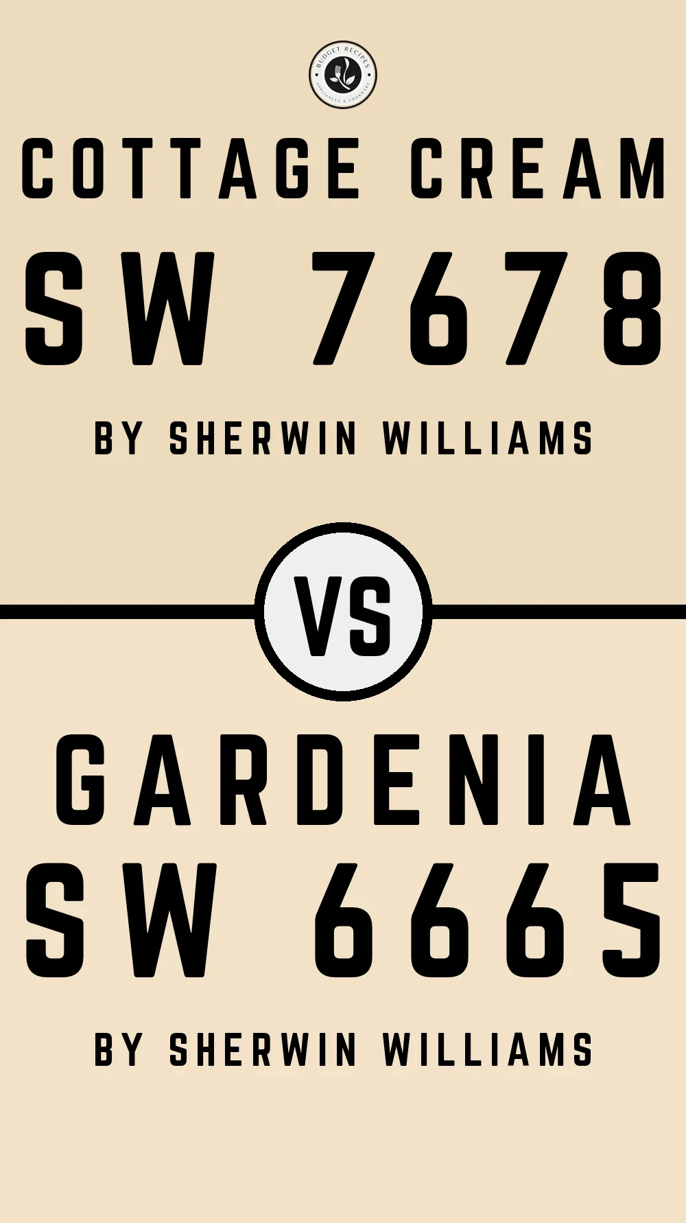 Cottage Cream SW 7678 vs Gardenia SW 6665