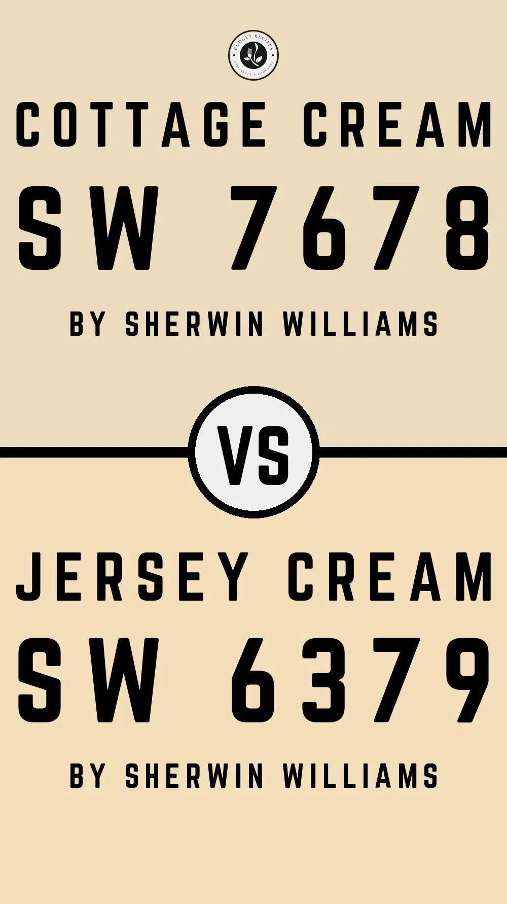 Cottage Cream SW 7678 vs Jersey Cream SW 6379