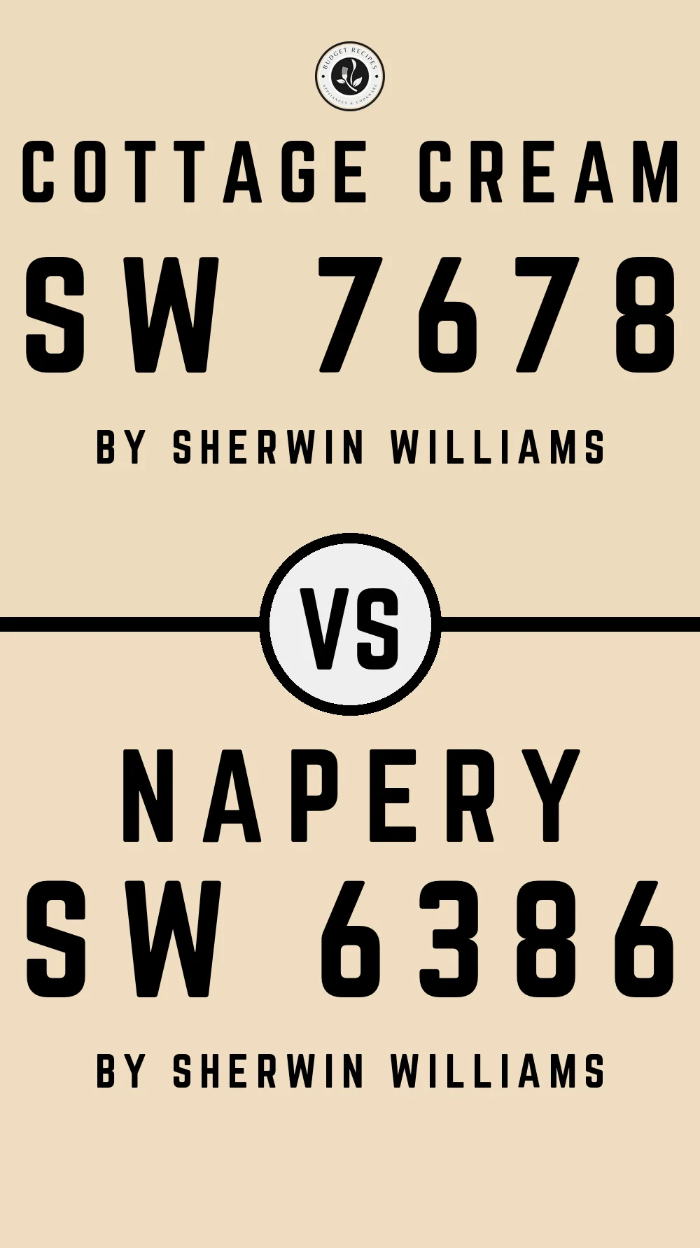 Cottage Cream SW 7678 vs Napery SW 6386