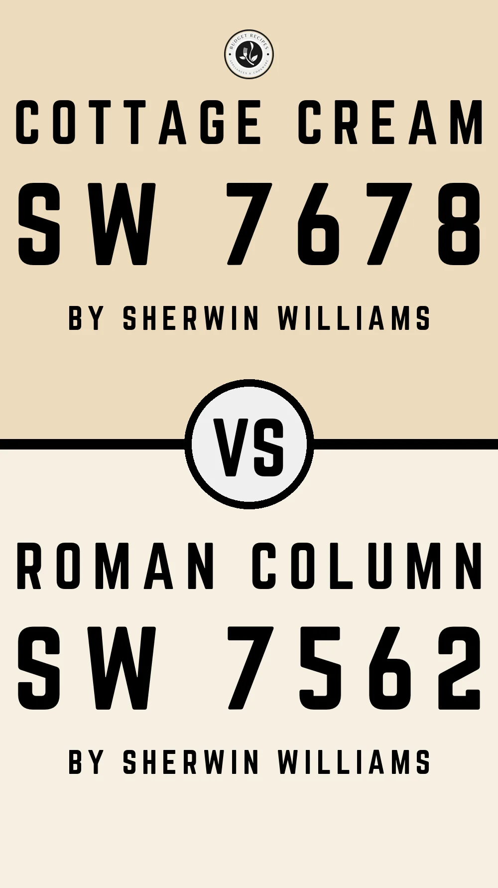 Cottage Cream SW 7678 vs Roman Column SW 7562