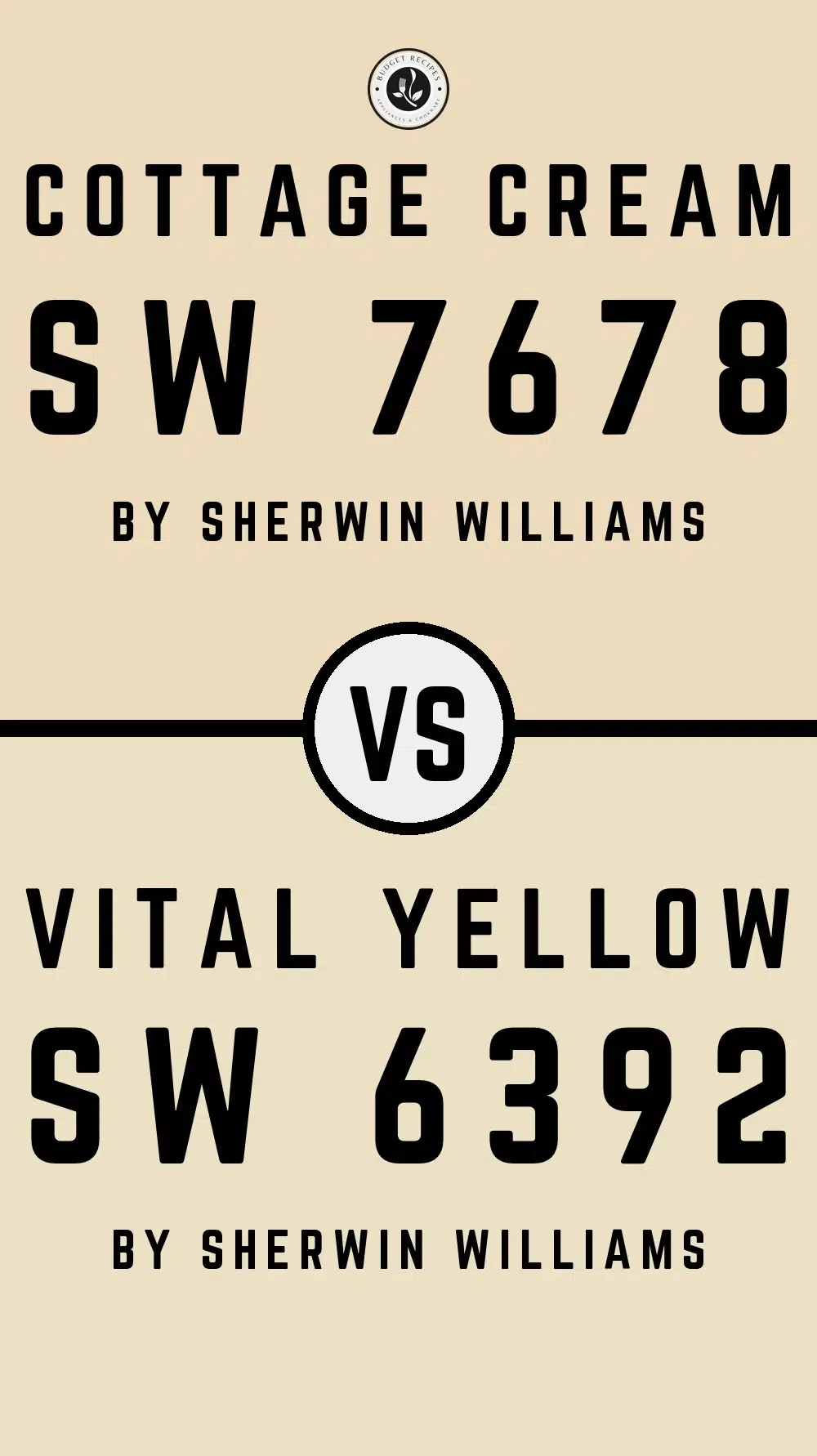 Cottage Cream SW 7678 vs Vital Yellow SW 6392