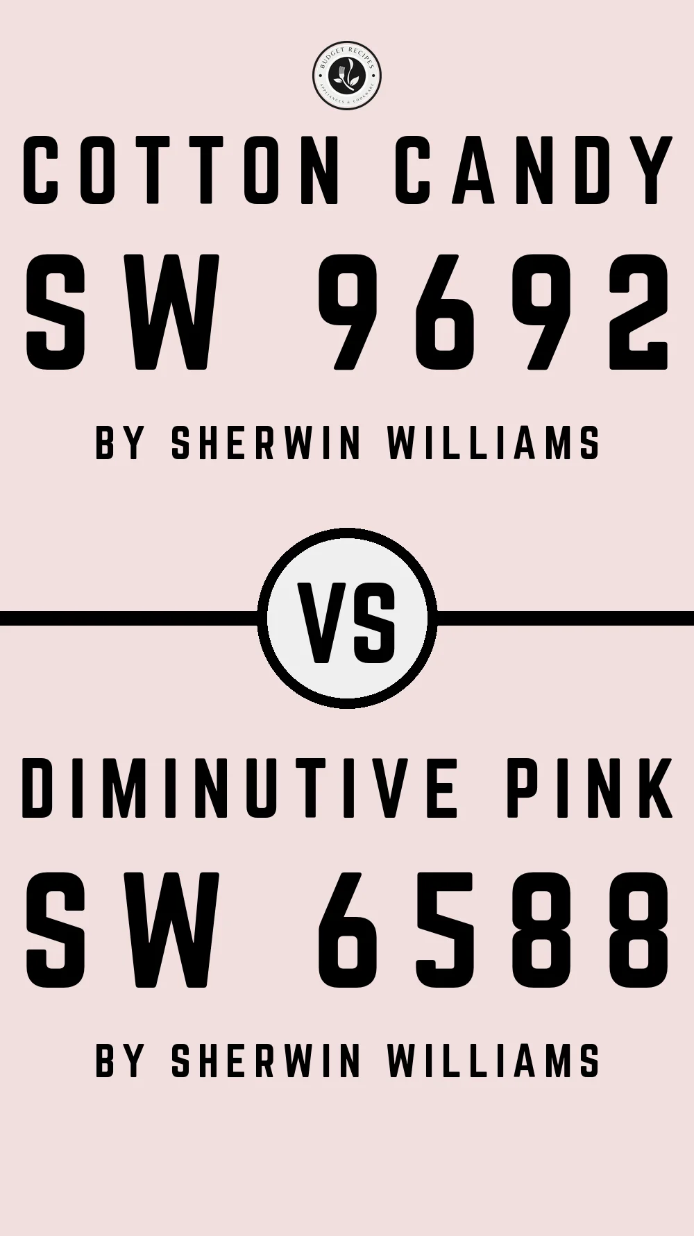 Cotton Candy SW 9692 vs Diminutive Pink SW 6588