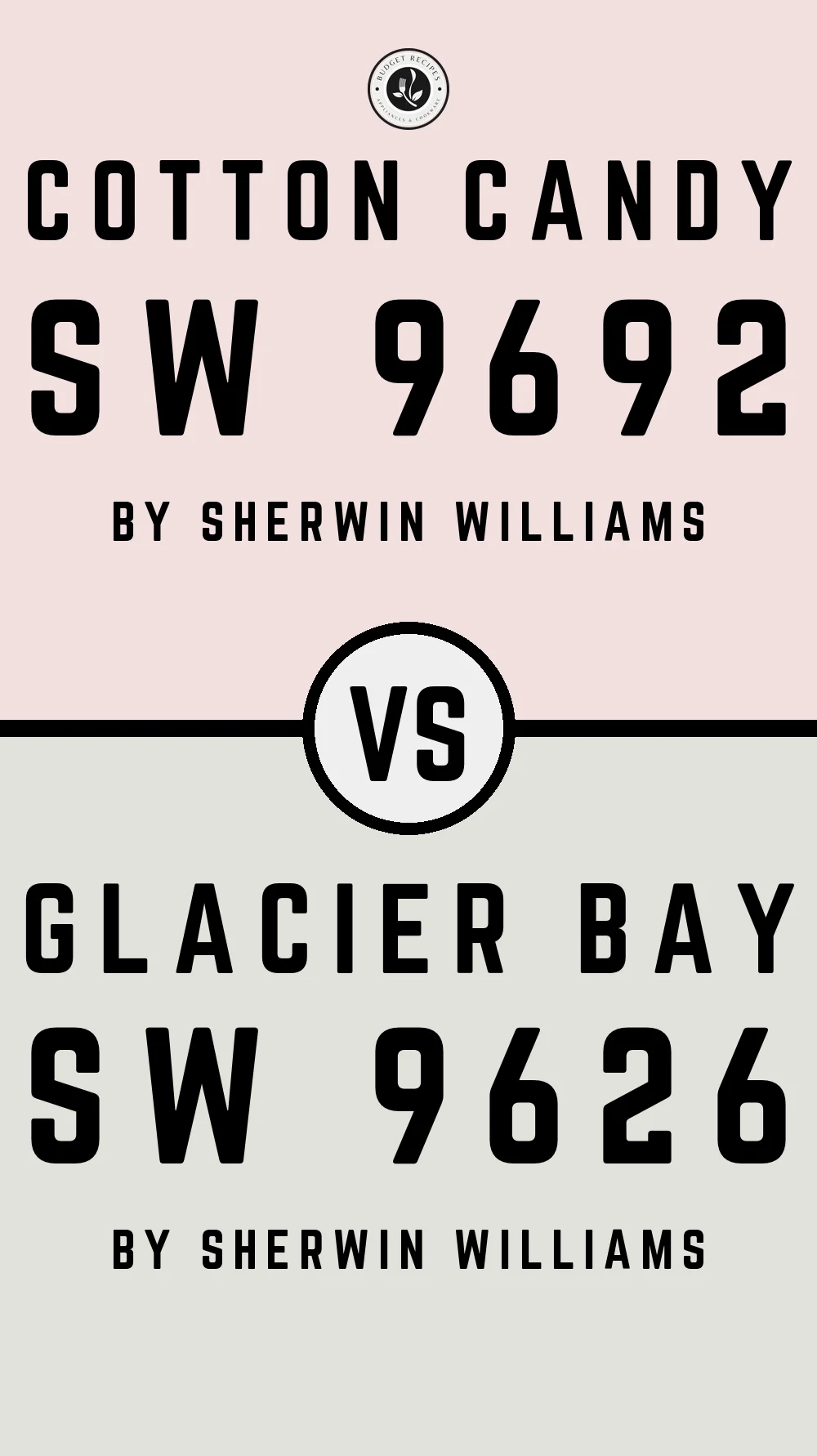 Cotton Candy SW 9692 vs Glacier Bay SW 9626