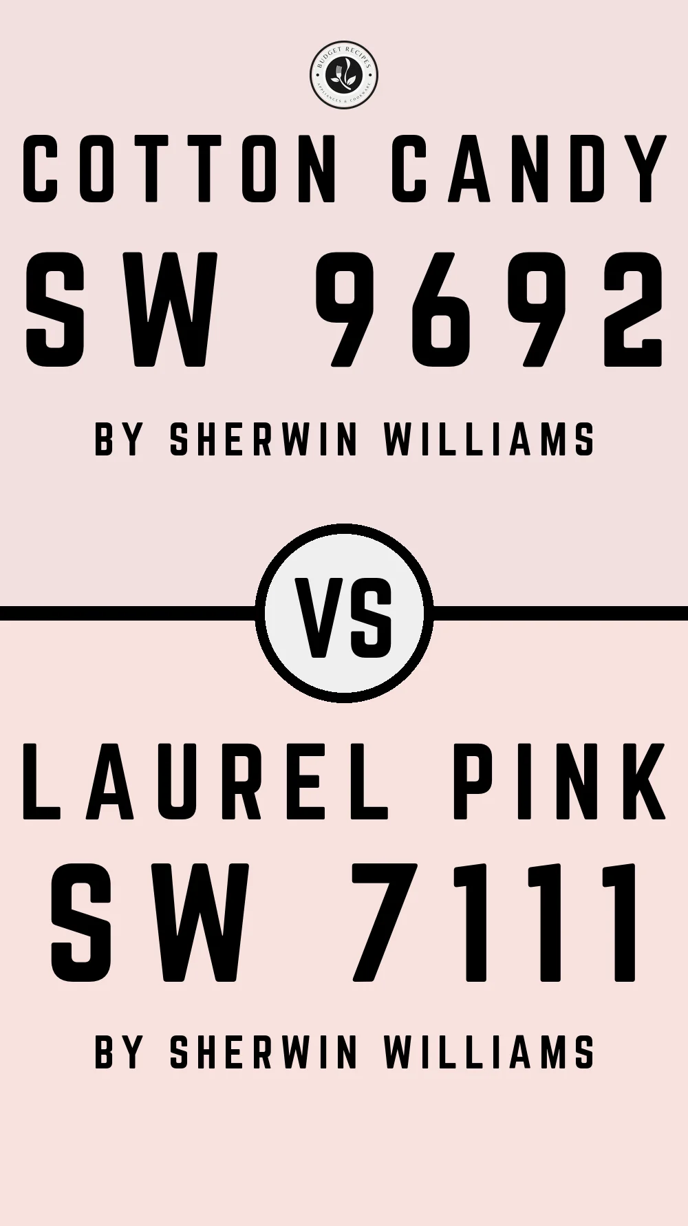 Cotton Candy SW 9692 vs Laurel Pink SW 7111