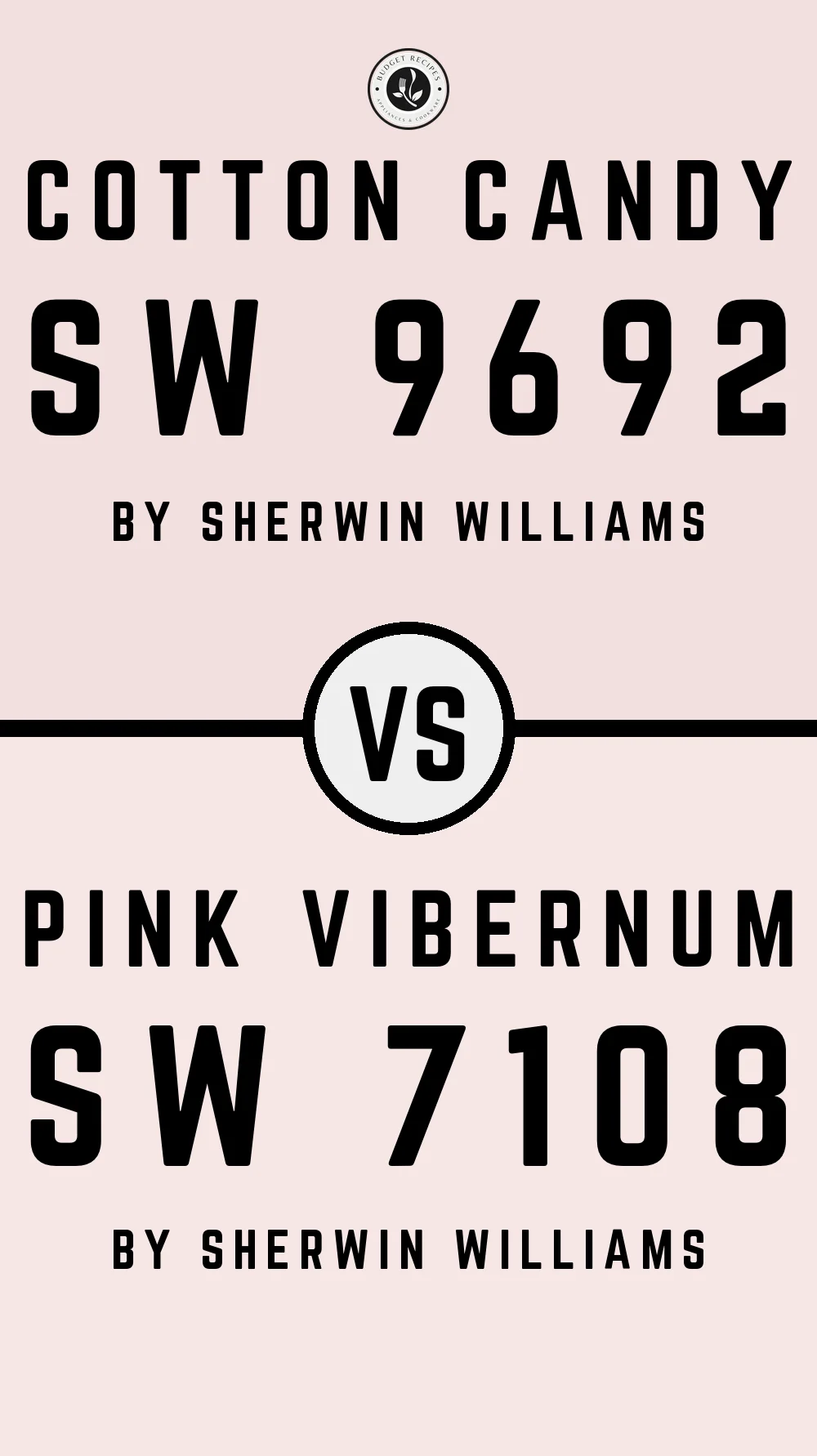 Cotton Candy SW 9692 vs Pink Vibernum SW 7108