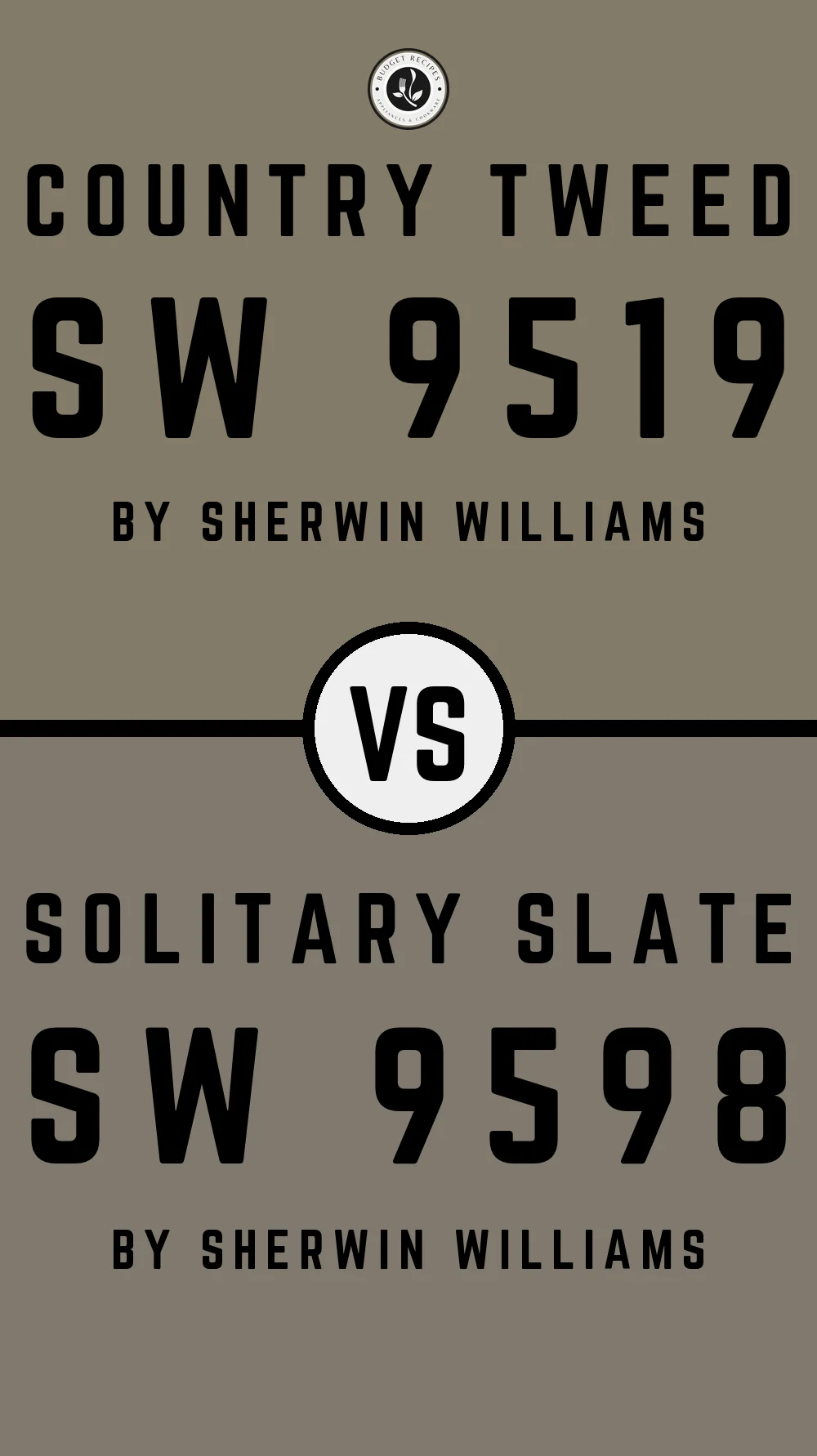Country Tweed SW 9519 vs Solitary Slate SW 9598