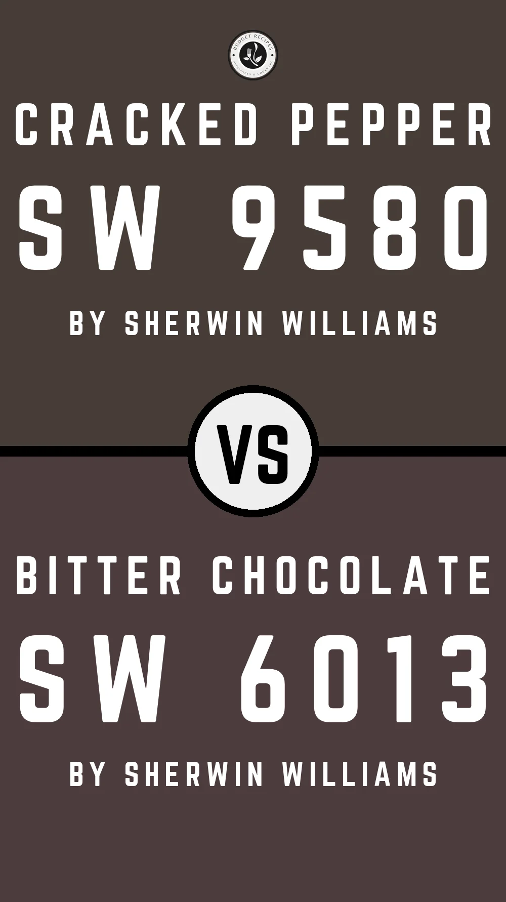 Cracked Pepper SW 9580 vs Bitter Chocolate SW 6013