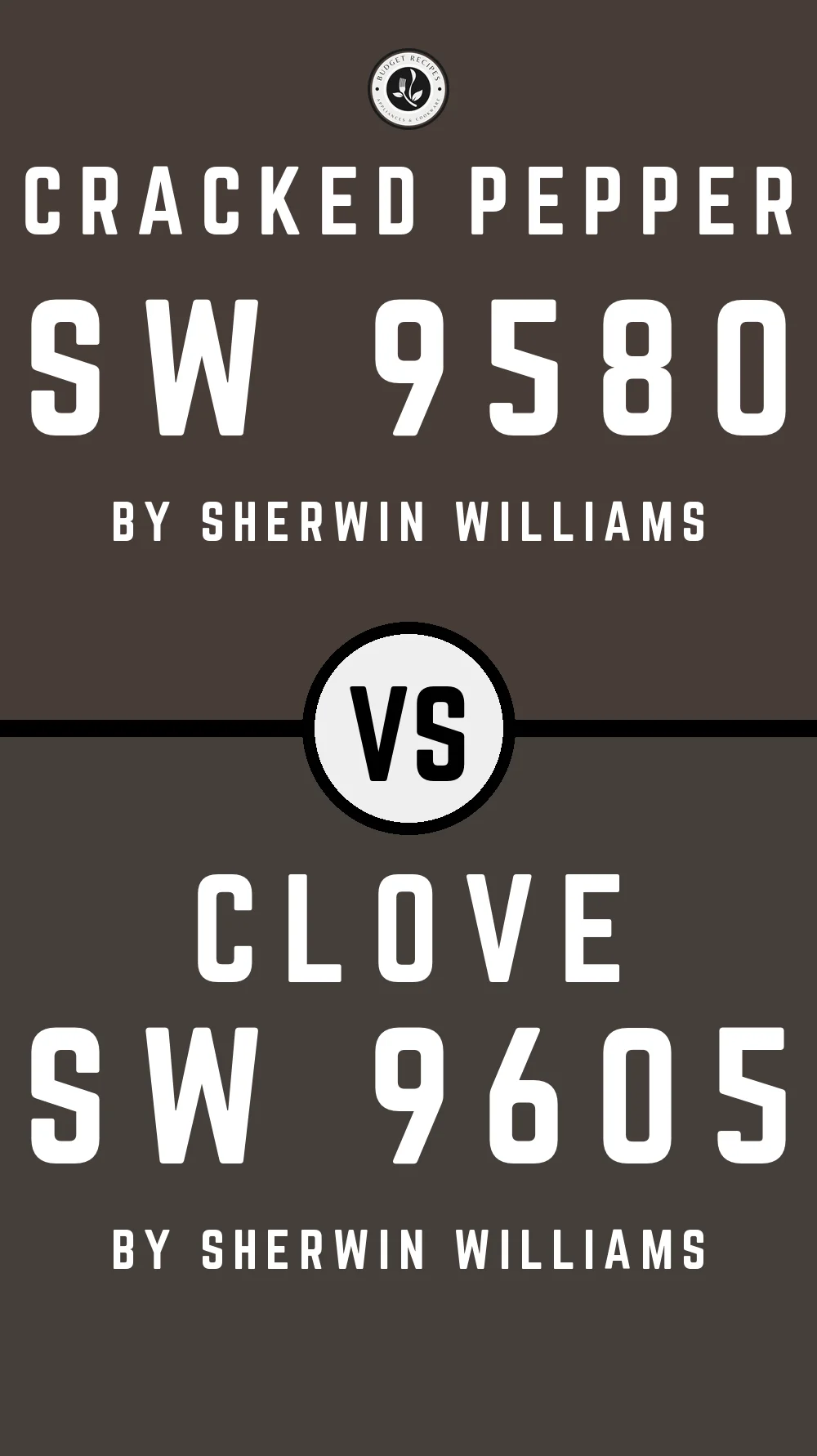 Cracked Pepper SW 9580 vs Clove SW 9605