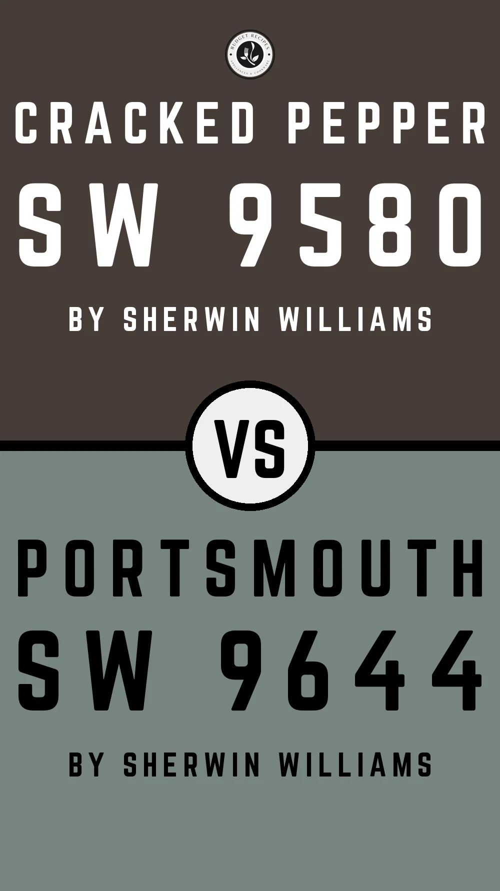 Cracked Pepper SW 9580 vs Portsmouth SW 9644