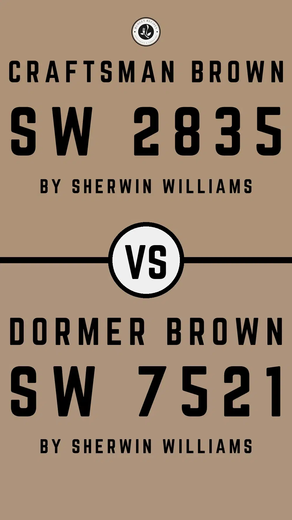 Craftsman Brown SW 2835 vs Dormer Brown SW 7521