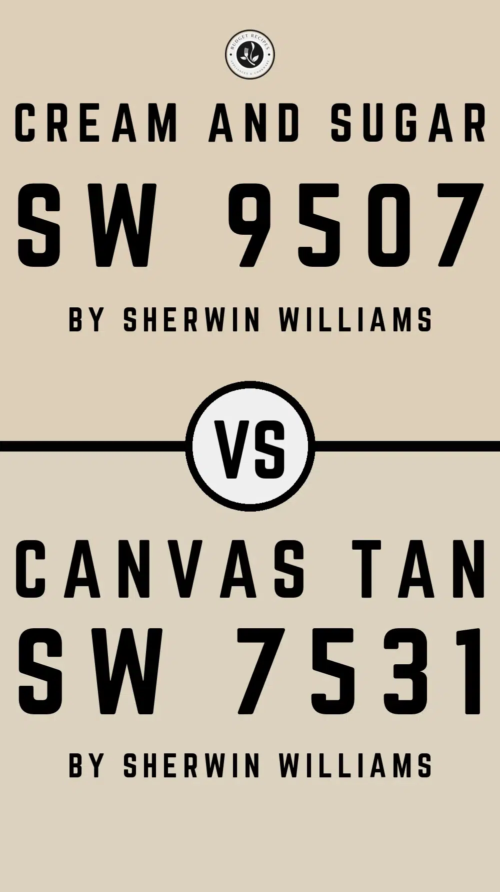 Cream and Sugar SW 9507 vs Canvas Tan SW 7531