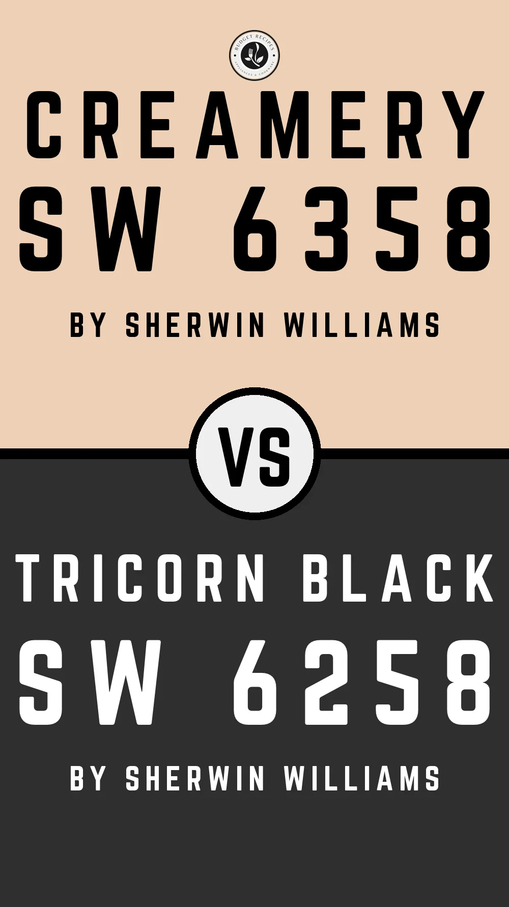 Creamery SW 6358 vs Tricorn Black SW 6258