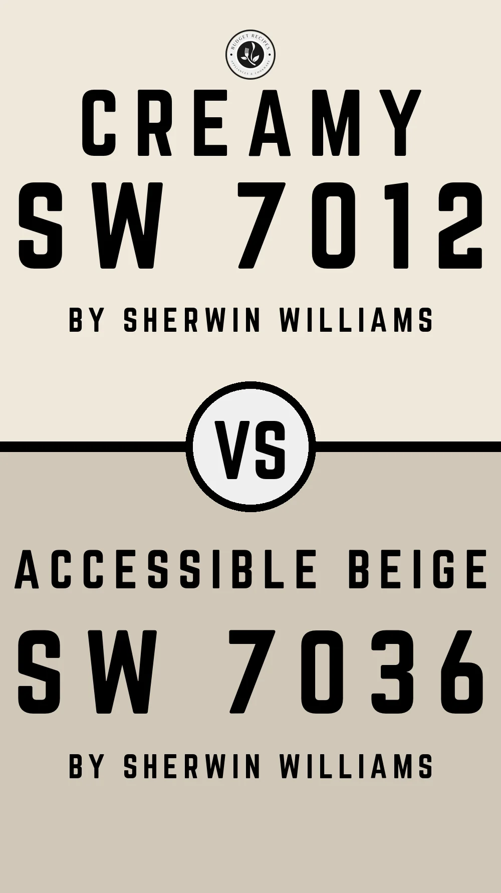 Creamy SW 7012 vs Accessible Beige SW 7036