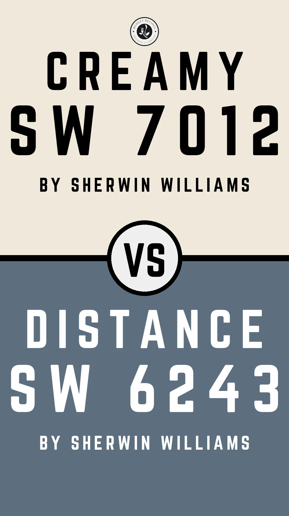 Creamy by Sherwin Williams SW 7012 with Distance SW 6243