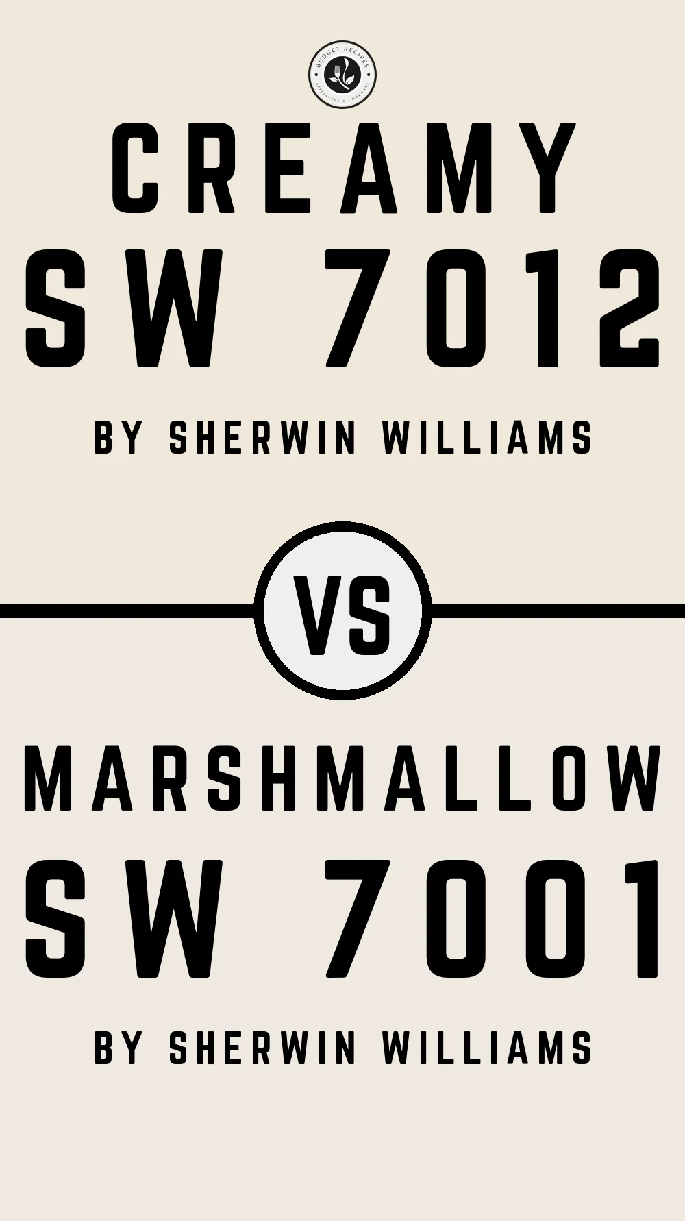 Creamy by Sherwin Williams SW 7012 vs Marshmallow SW 7001