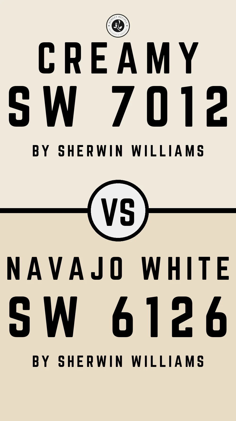 Creamy by Sherwin Williams SW 7012 vs Navajo White SW 6126