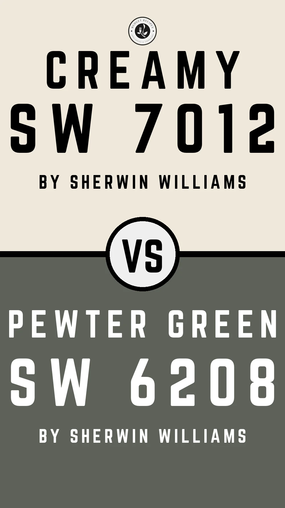 Creamy by Sherwin Williams SW 7012 with Pewter Green SW 6208