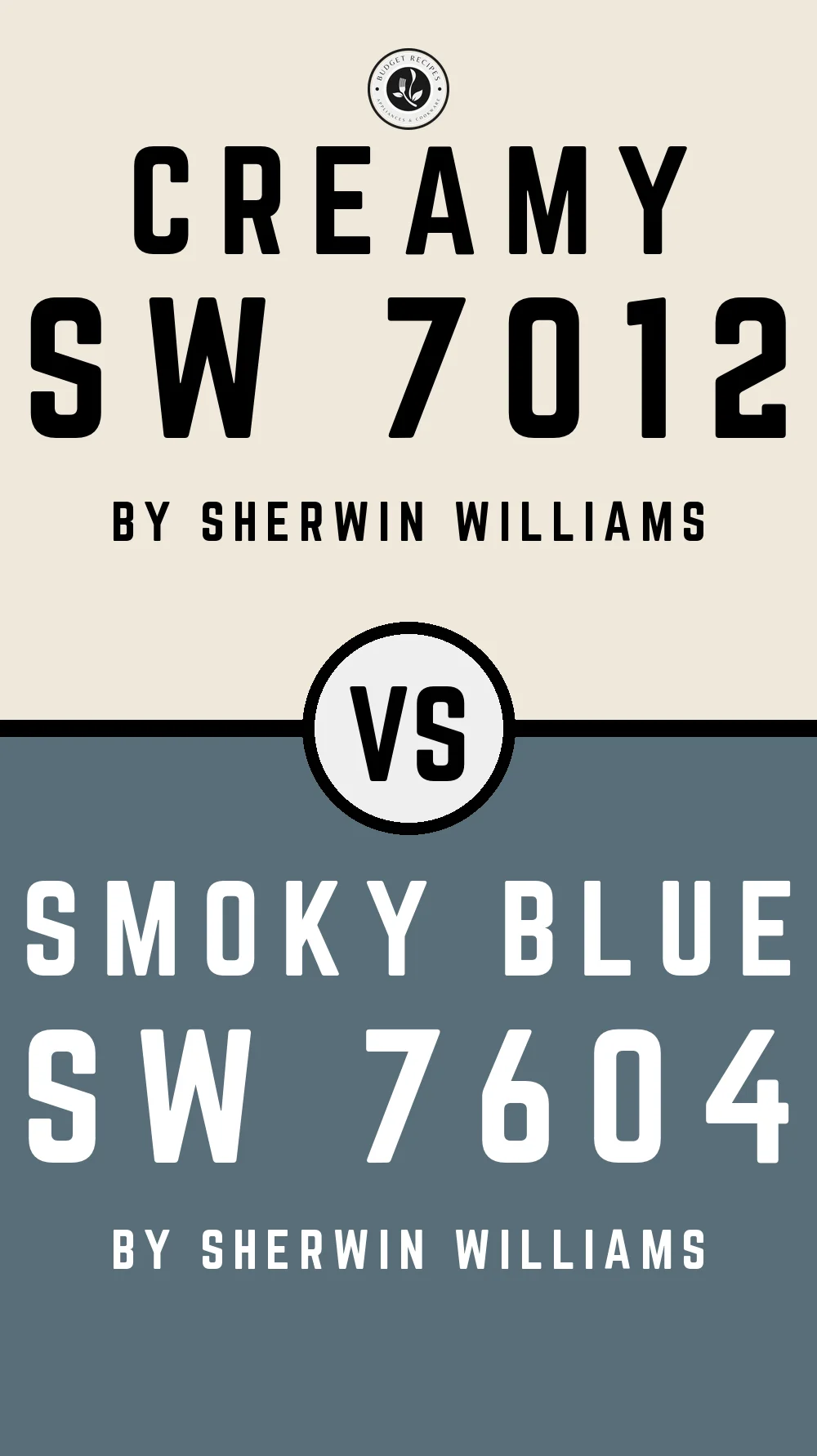 Creamy by Sherwin Williams SW 7012 with Smoky Blue SW 7604