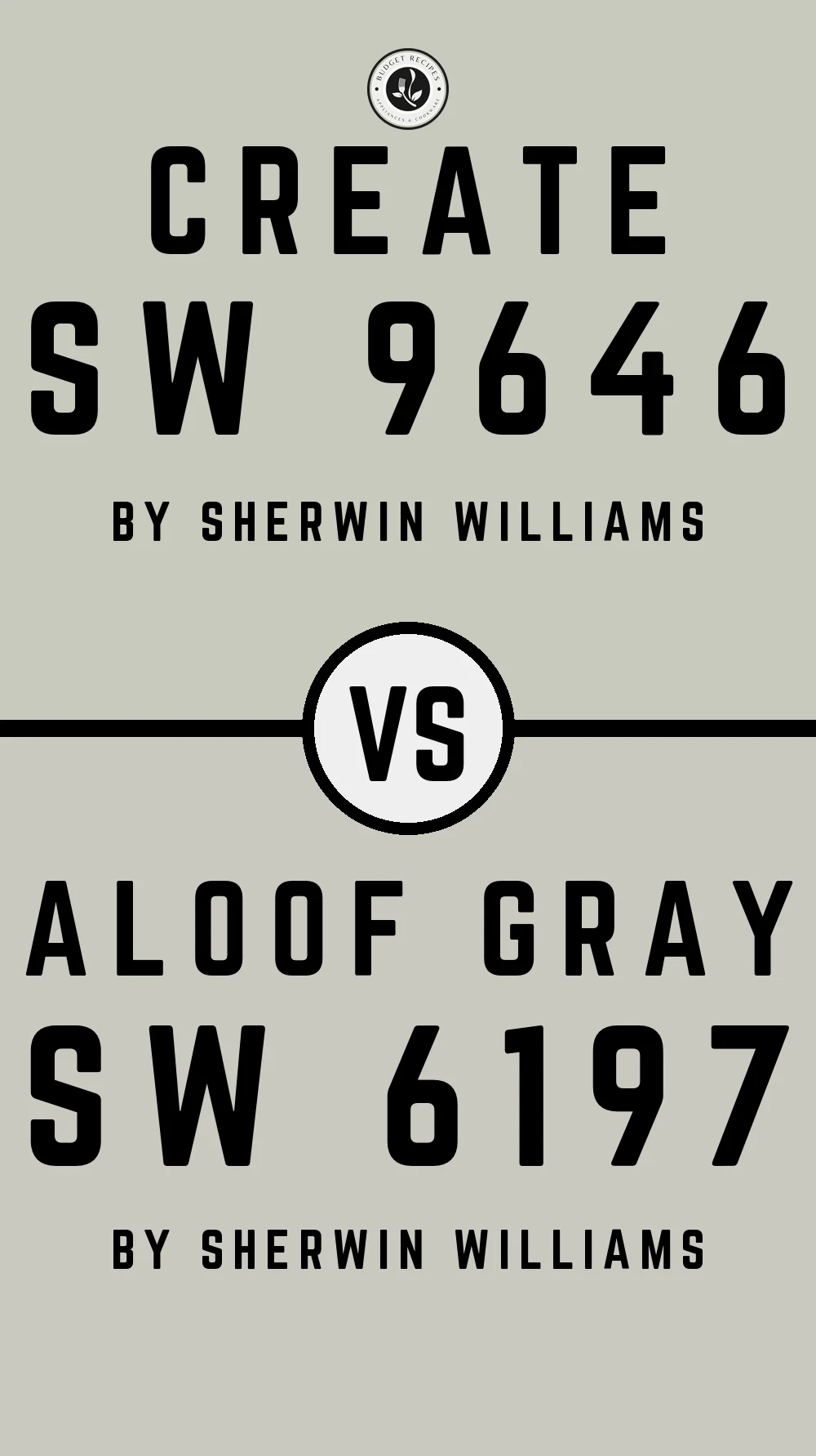 Create SW 9646 vs Aloof Gray SW 6197