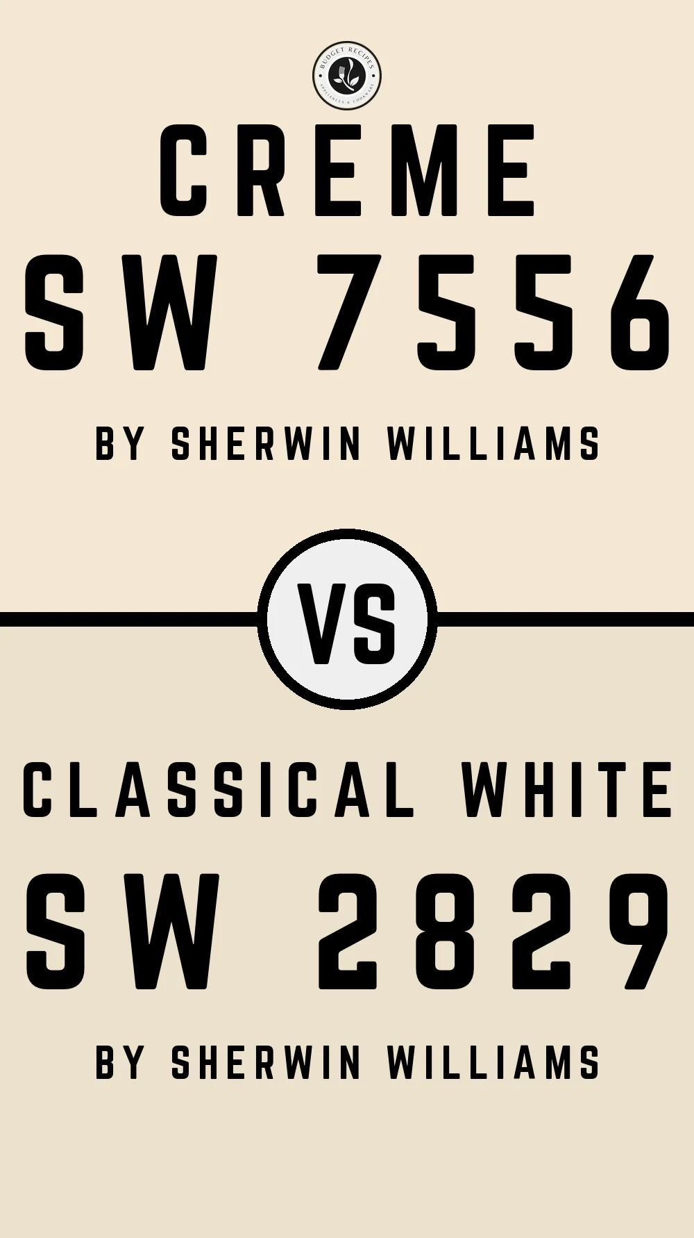 Creme SW 7556 vs Classical White SW 2829