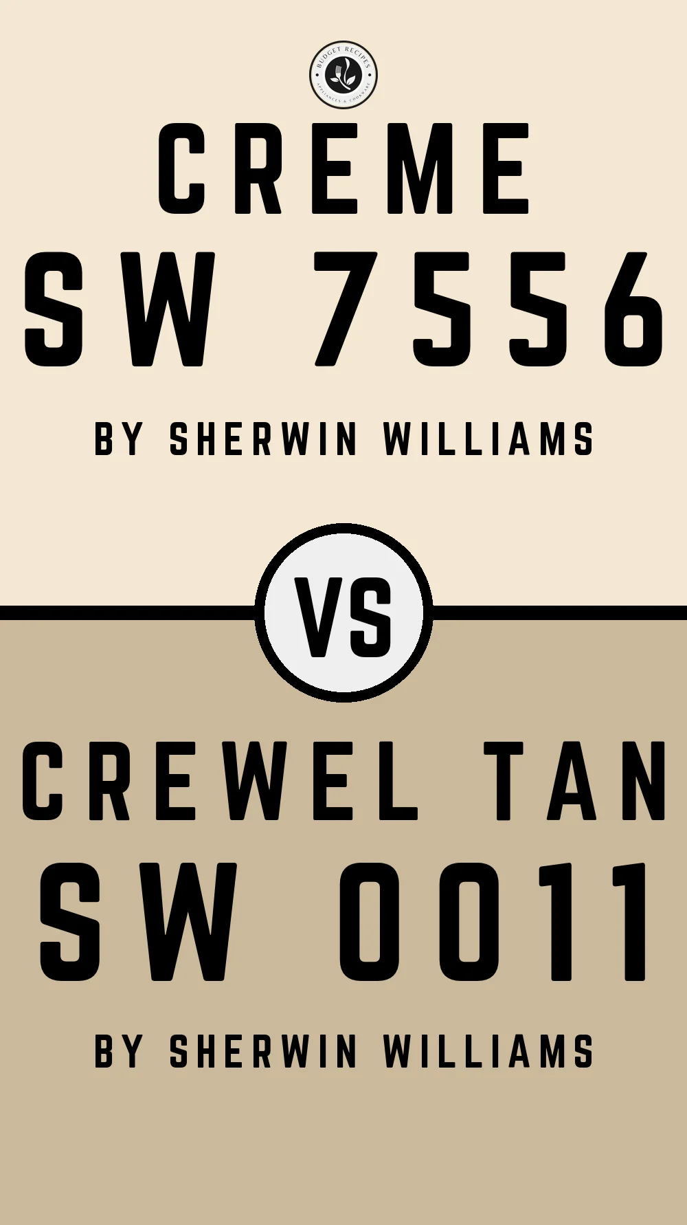 Creme SW 7556 vs Crewel Tan SW 0011
