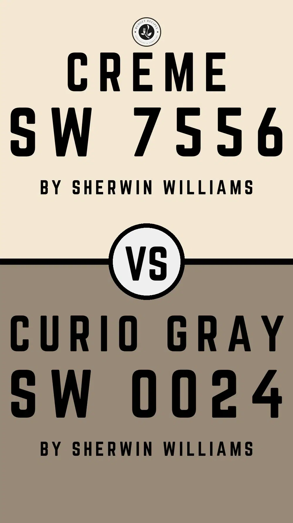 Creme SW 7556 vs Curio Gray SW 0024