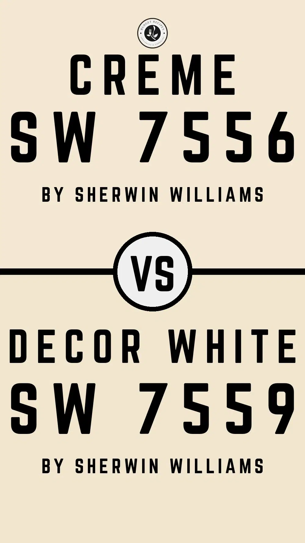 Creme SW 7556 vs Decor White SW 7559