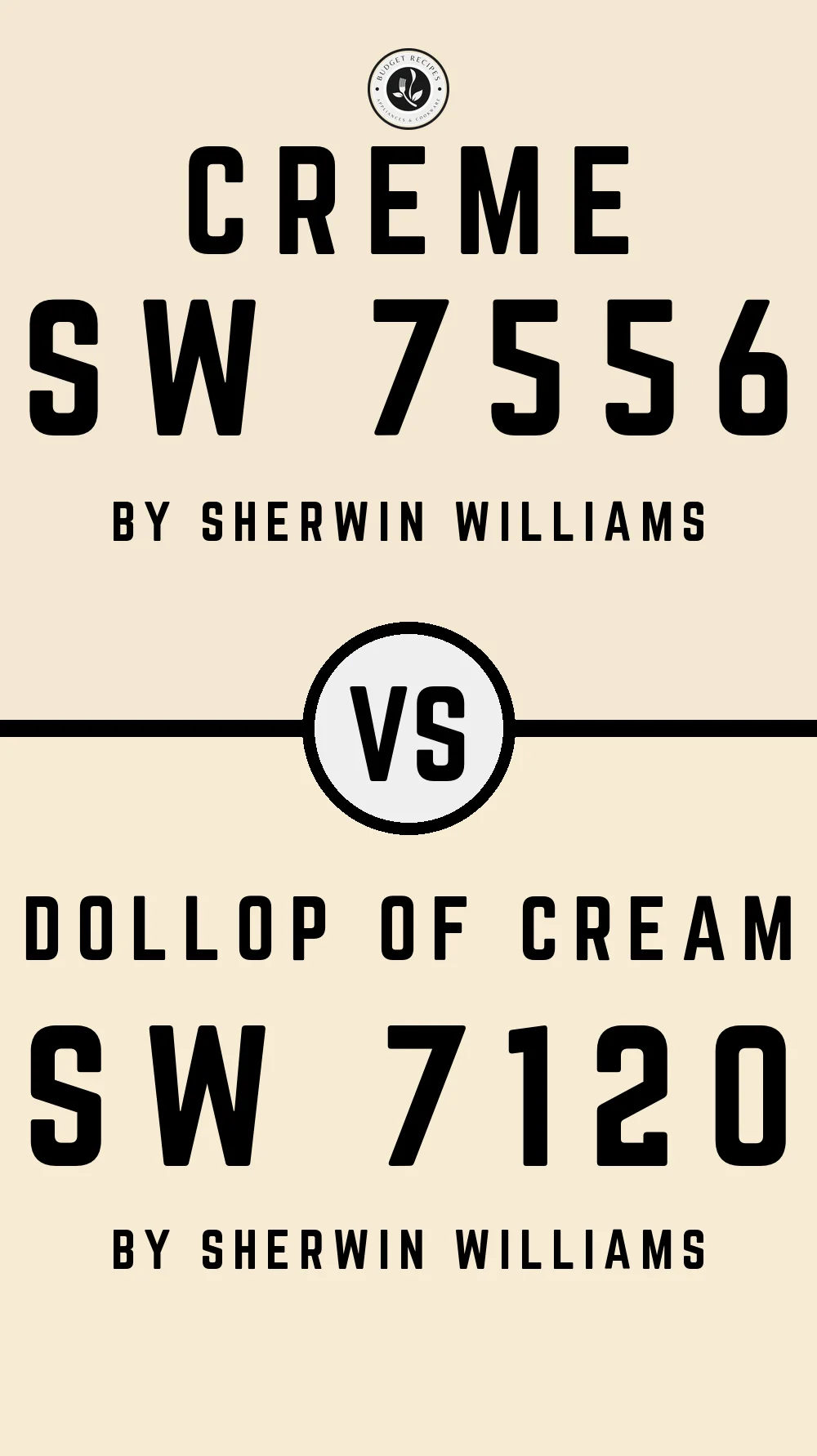 Creme SW 7556 vs Dollop Of Cream SW 7120