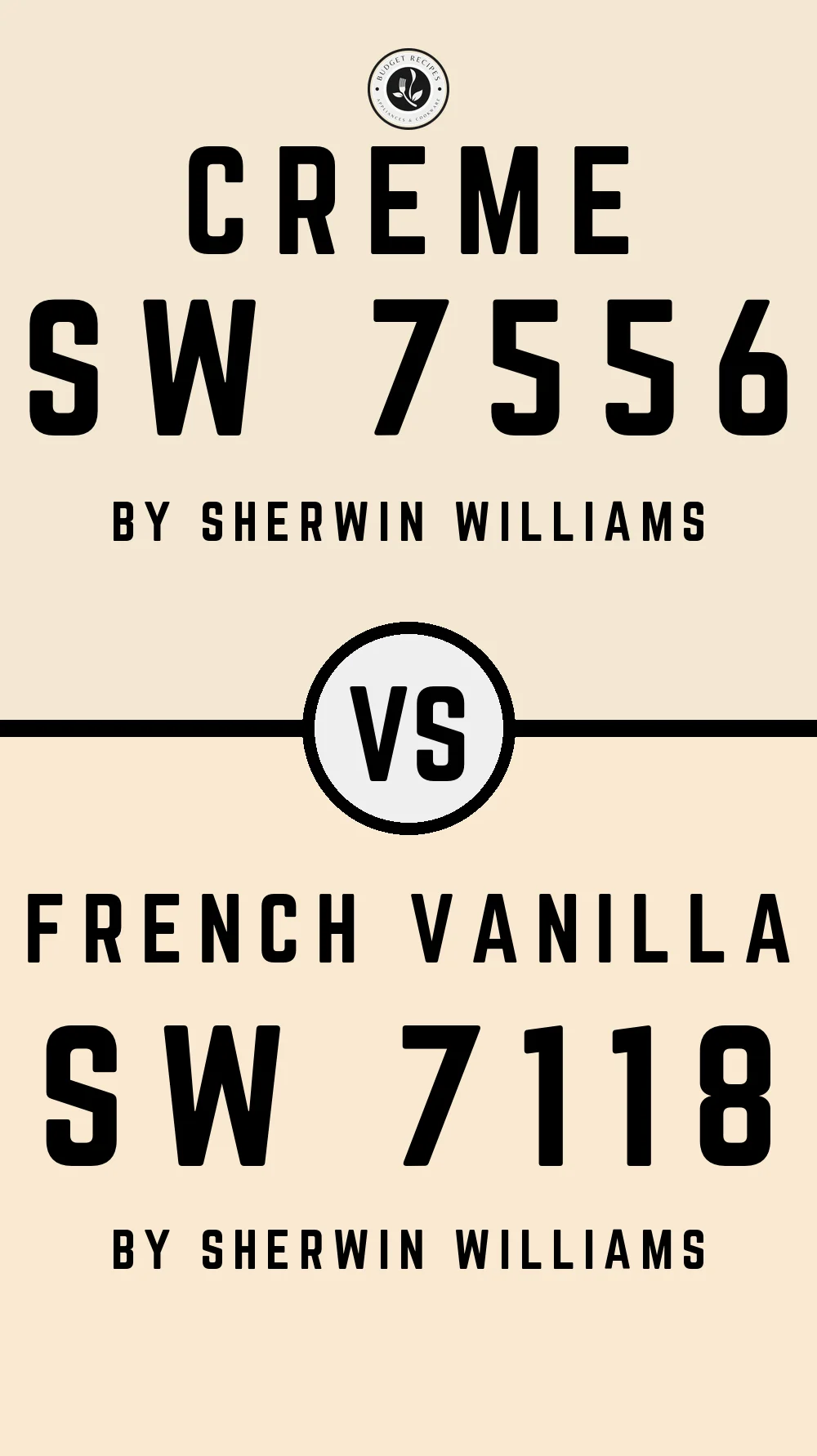 Creme SW 7556 vs French Vanilla SW 7118