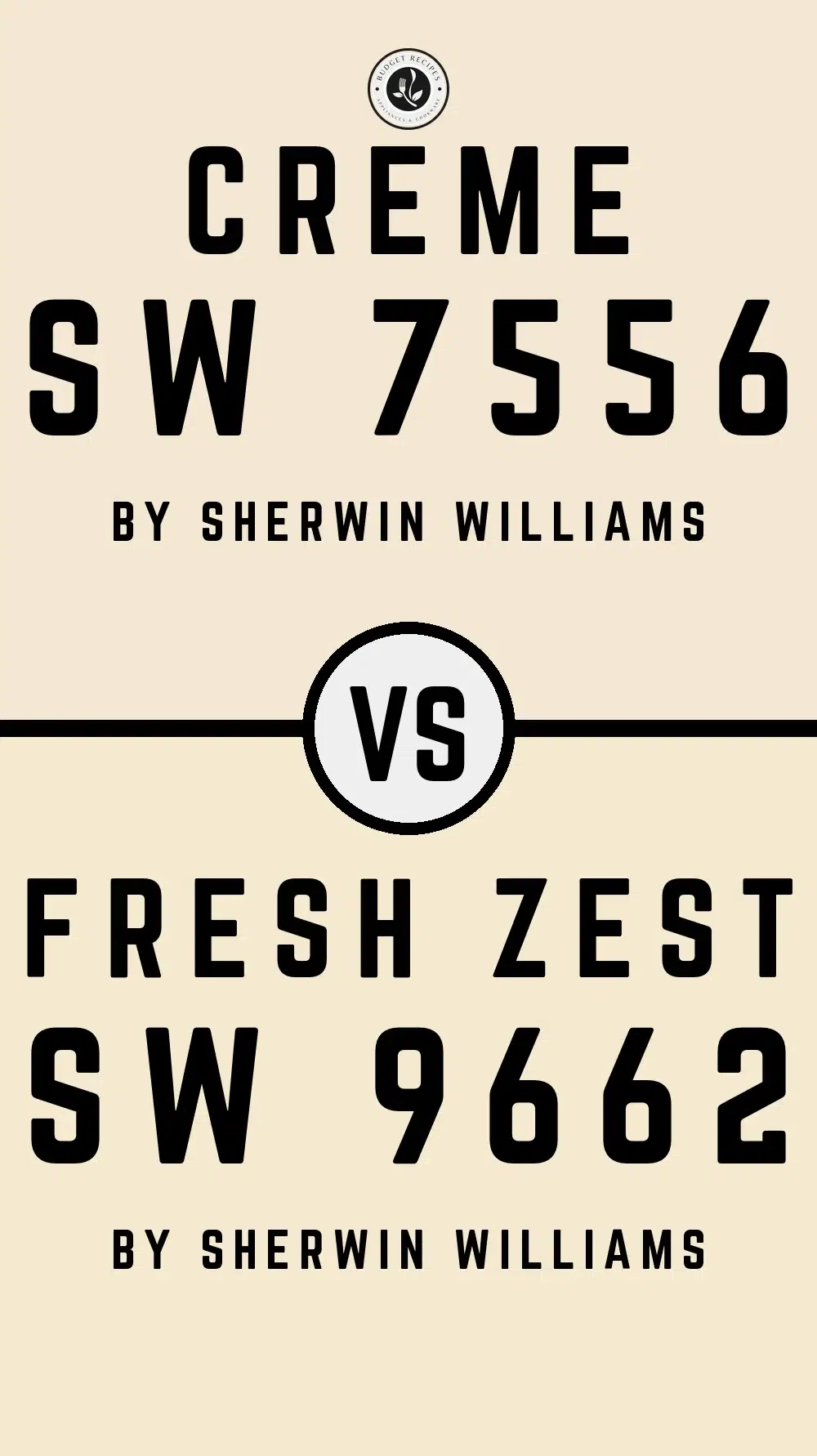Creme SW 7556 vs Fresh Zest SW 9662