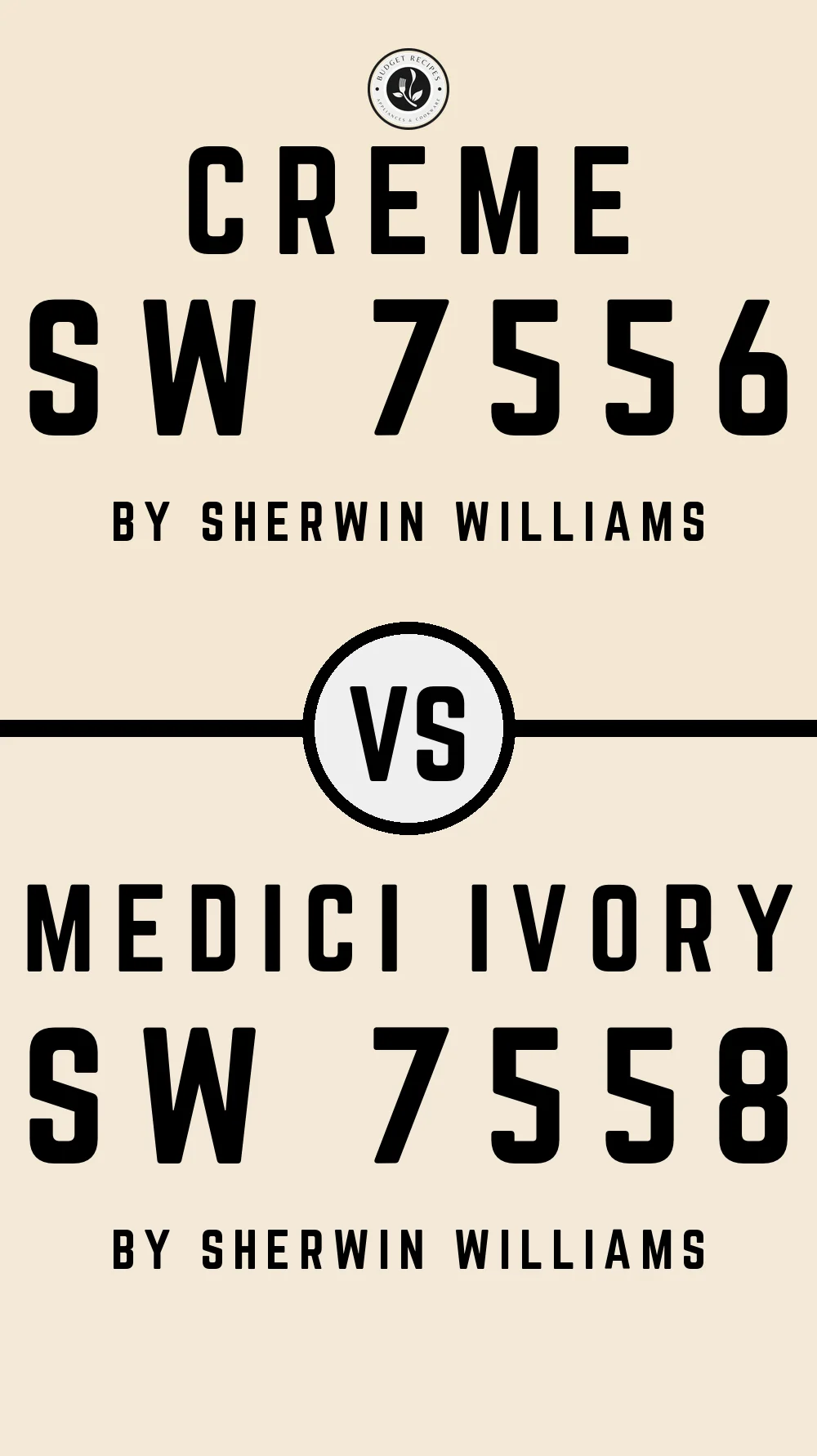 Creme SW 7556 vs Medici Ivory SW 7558