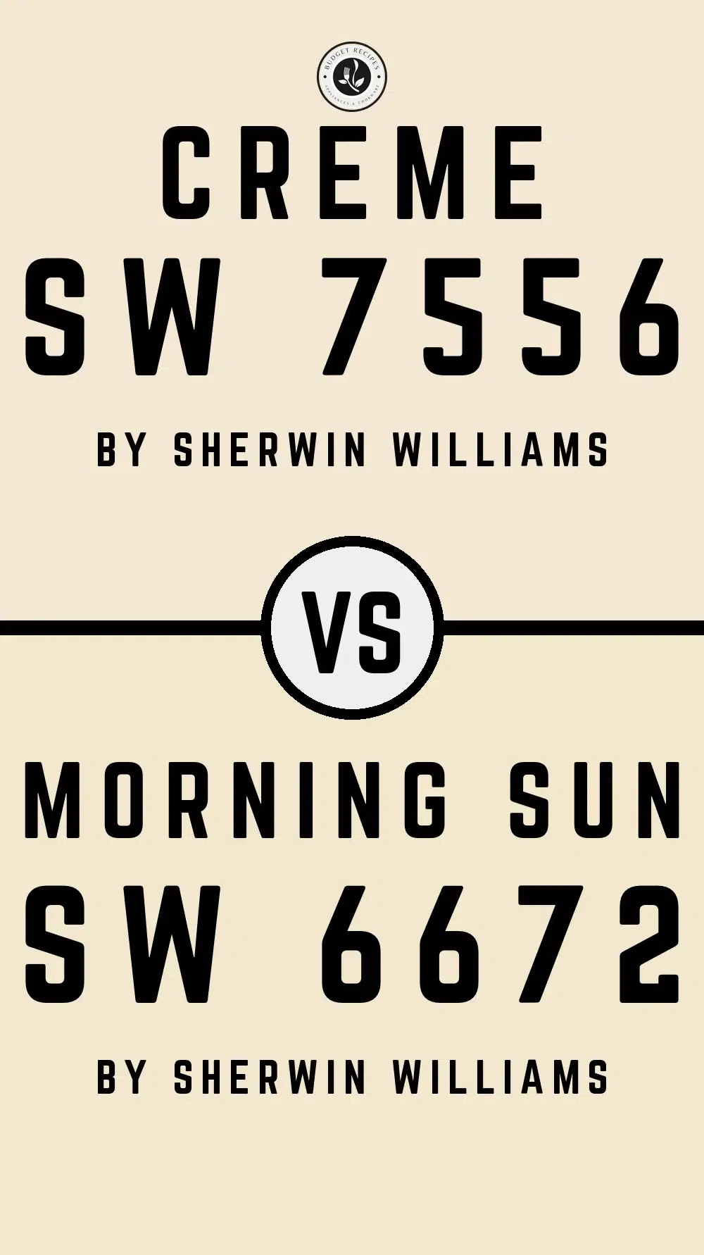 Creme SW 7556 vs Morning Sun SW 6672