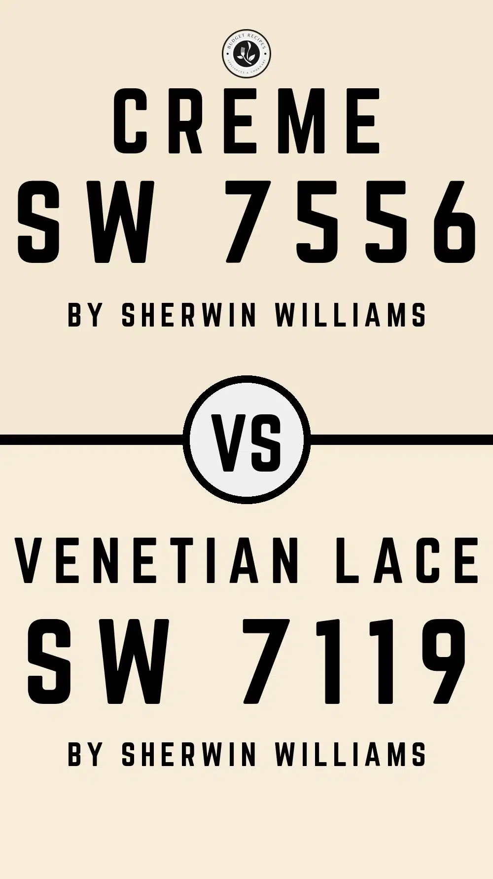 Creme SW 7556 vs Venetian Lace SW 7119