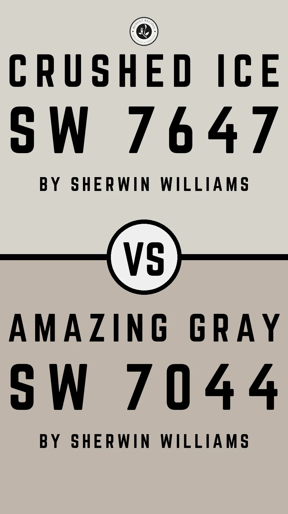 Crushed Ice by Sherwin Williams SW 7647 vs Amazing Gray SW 7044
