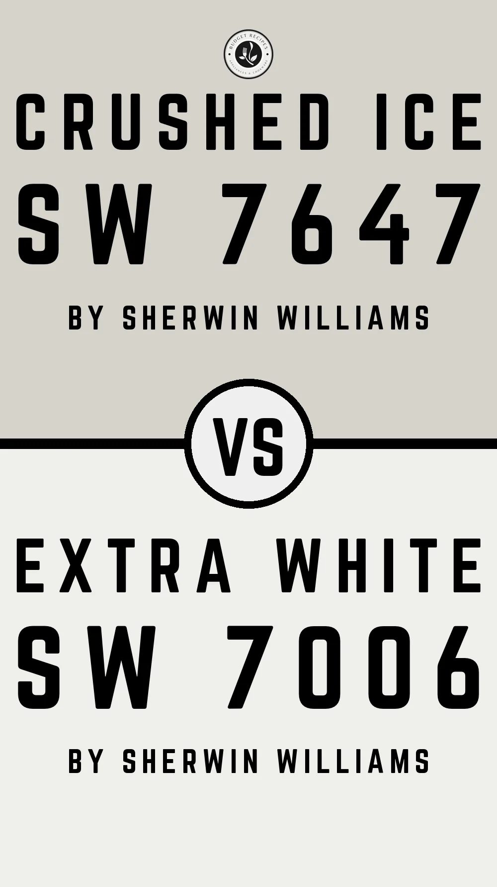 Crushed Ice SW 7647 vs Extra White SW 7006