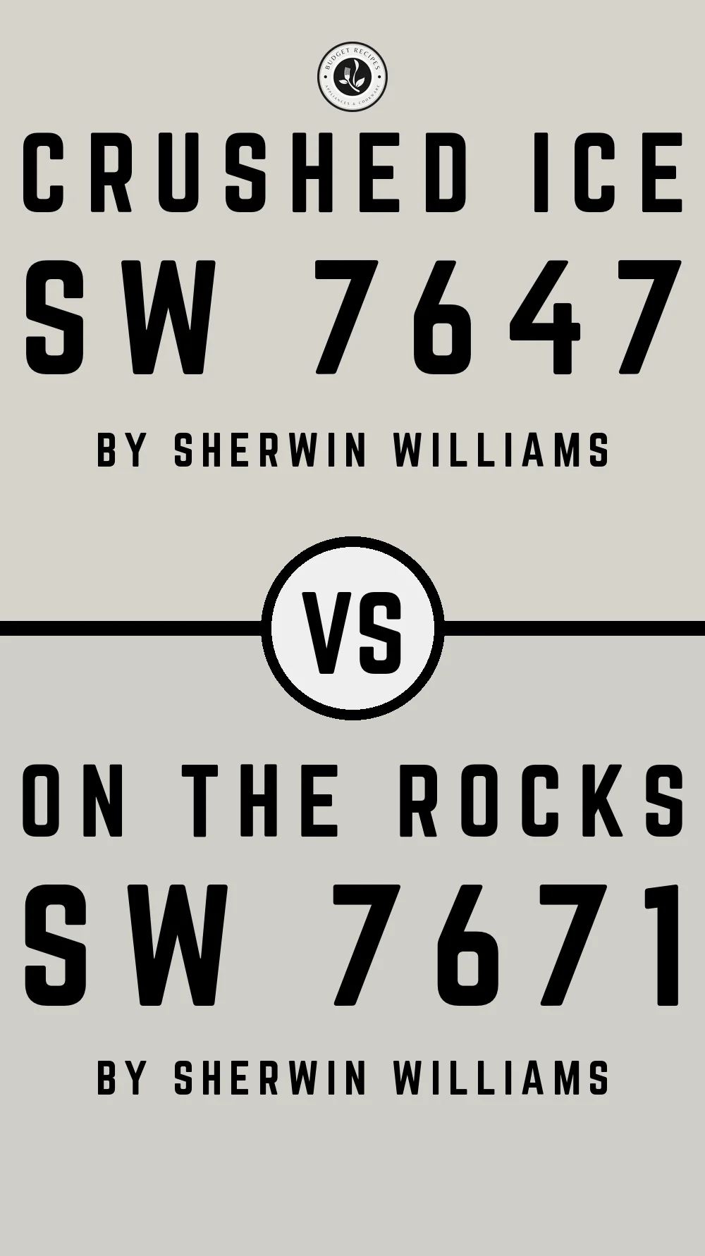 Crushed Ice by Sherwin Williams SW 7647 vs On the Rocks SW 7671