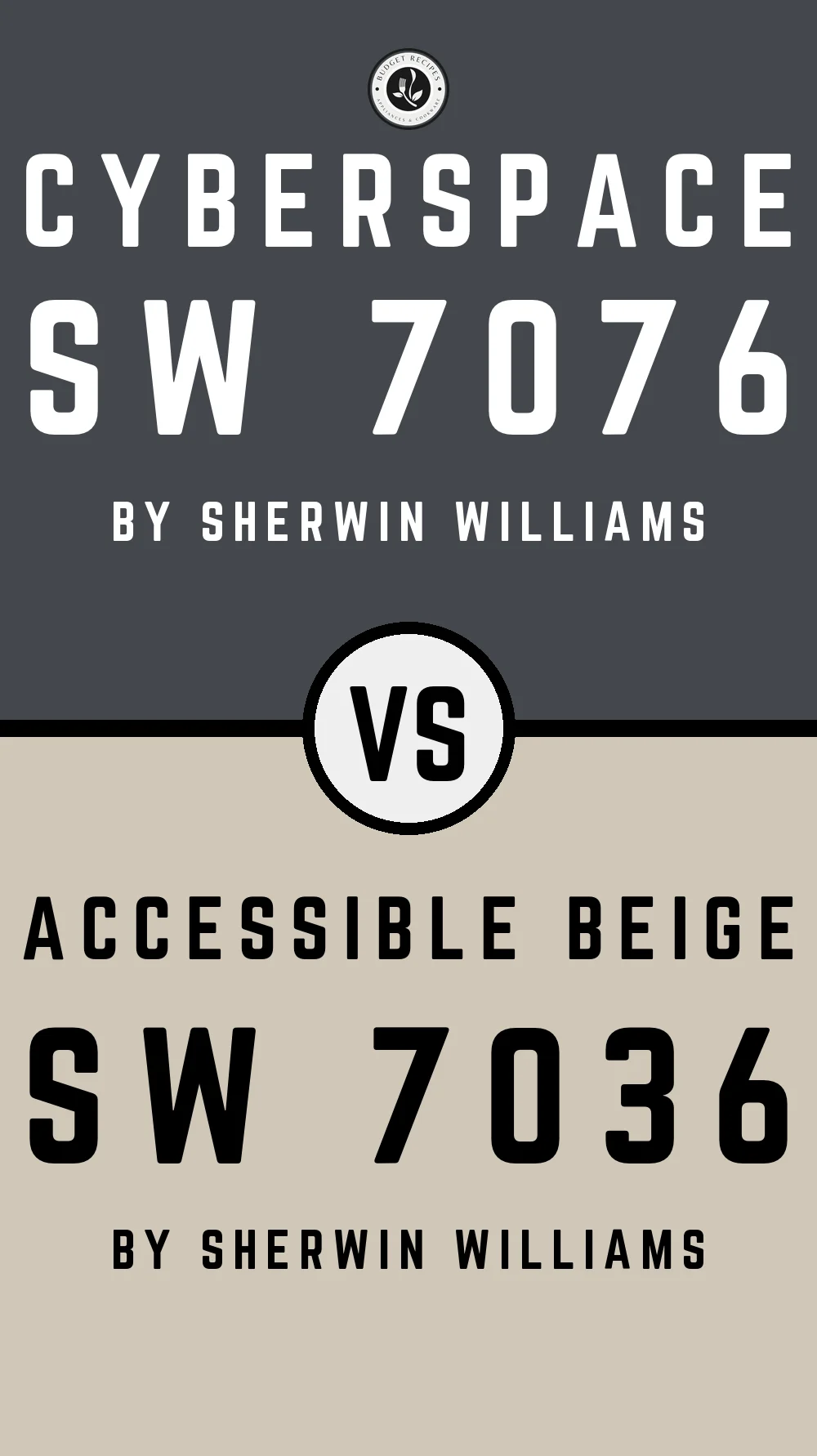 Cyberspace by Sherwin Williams SW 7076 with Accessible Beige SW 7036