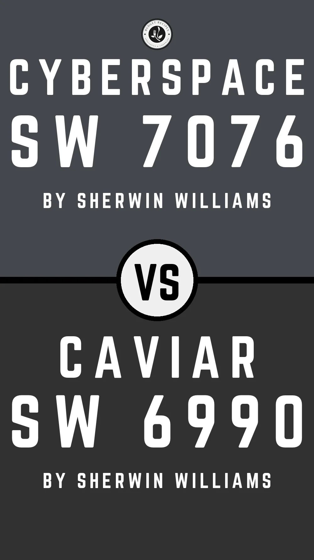 Cyberspace by Sherwin Williams SW 7076 vs Caviar SW 6990