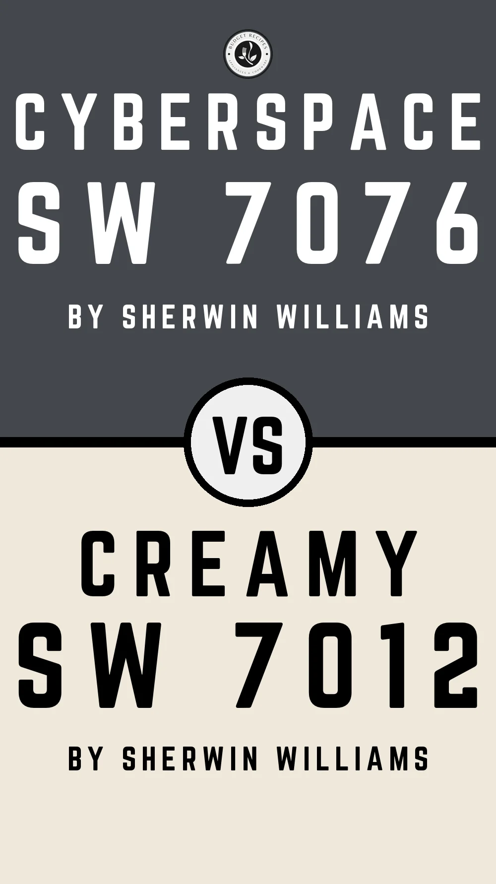 Cyberspace by Sherwin Williams SW 7076 with Creamy SW 7012
