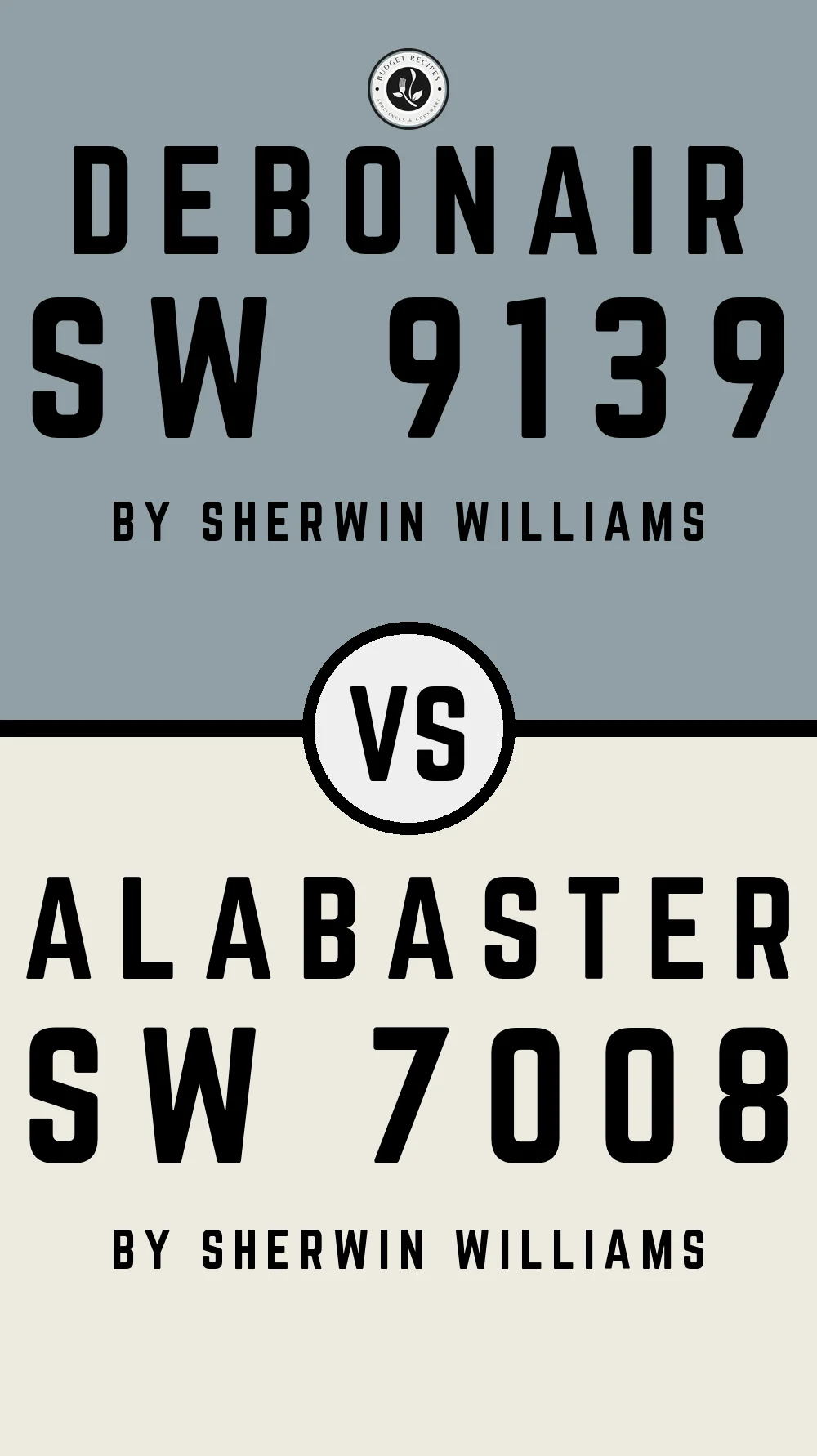 Debonair SW 9139 vs Alabaster SW 7008