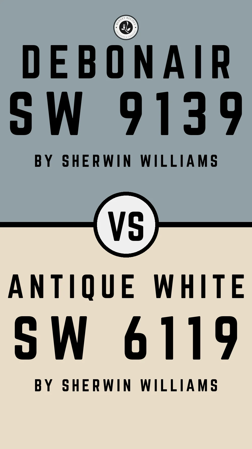 Debonair by Sherwin Williams SW 9139 vs Antique White SW 6119