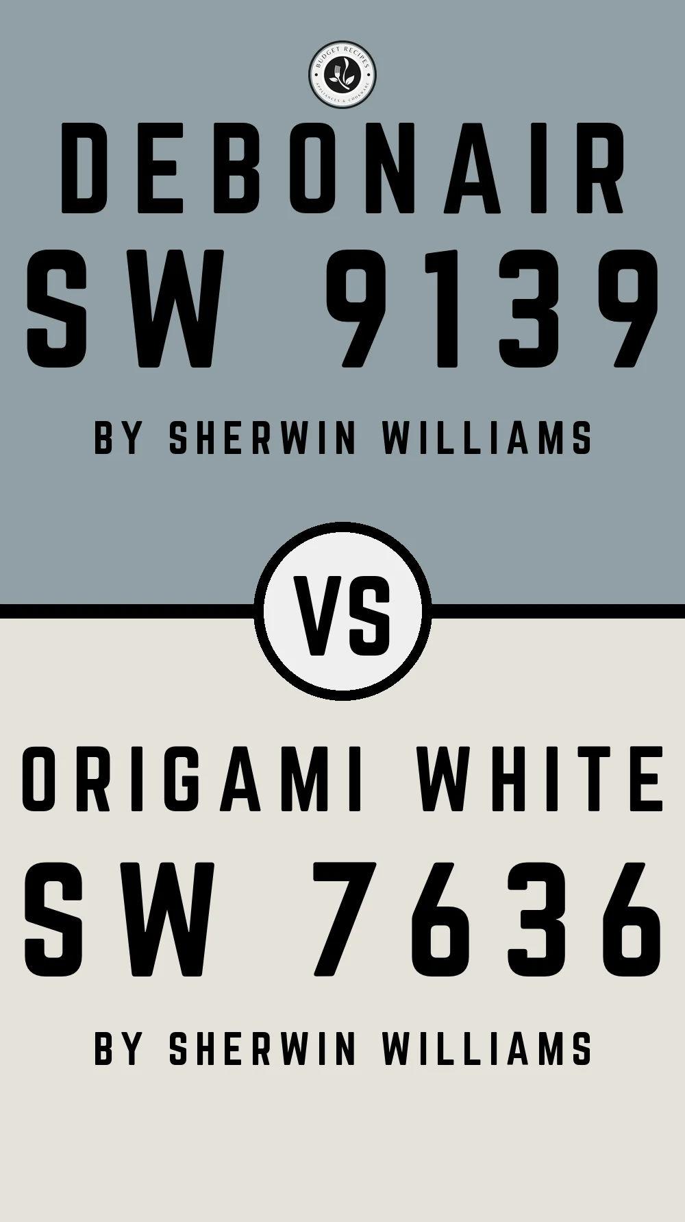 Debonair by Sherwin Williams SW 9139 vs Origami White SW 7636