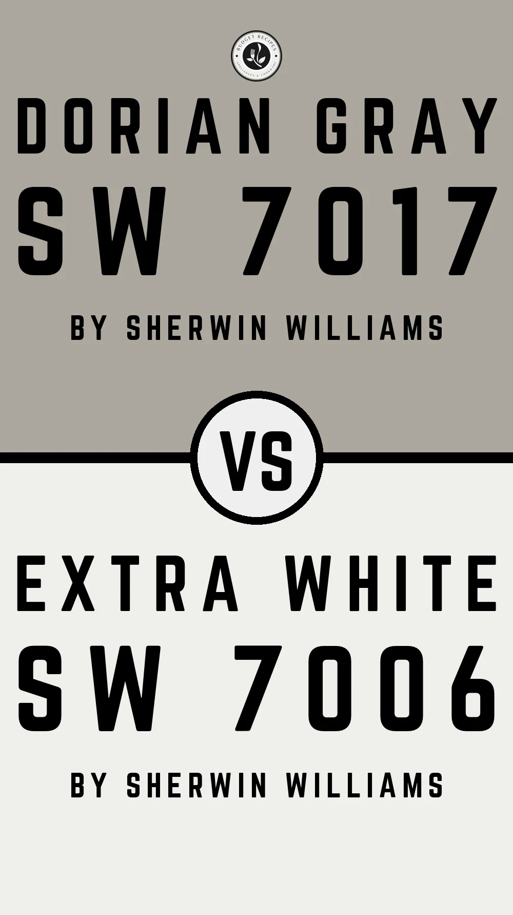 Dorian Gray SW 7017 vs Extra White SW 7006