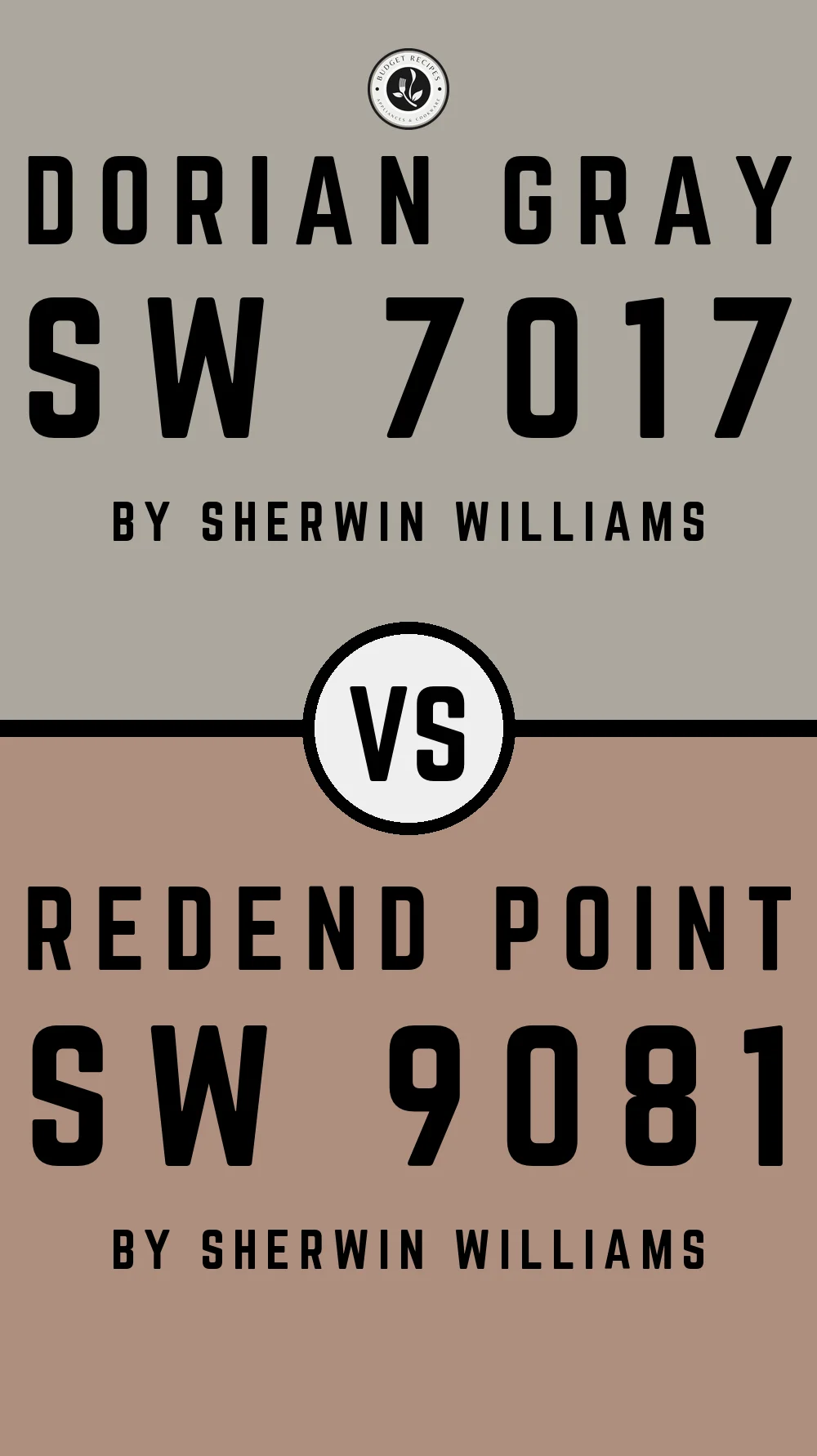 Dorian Gray by Sherwin Williams SW 7017 vs Redend Point SW 9081