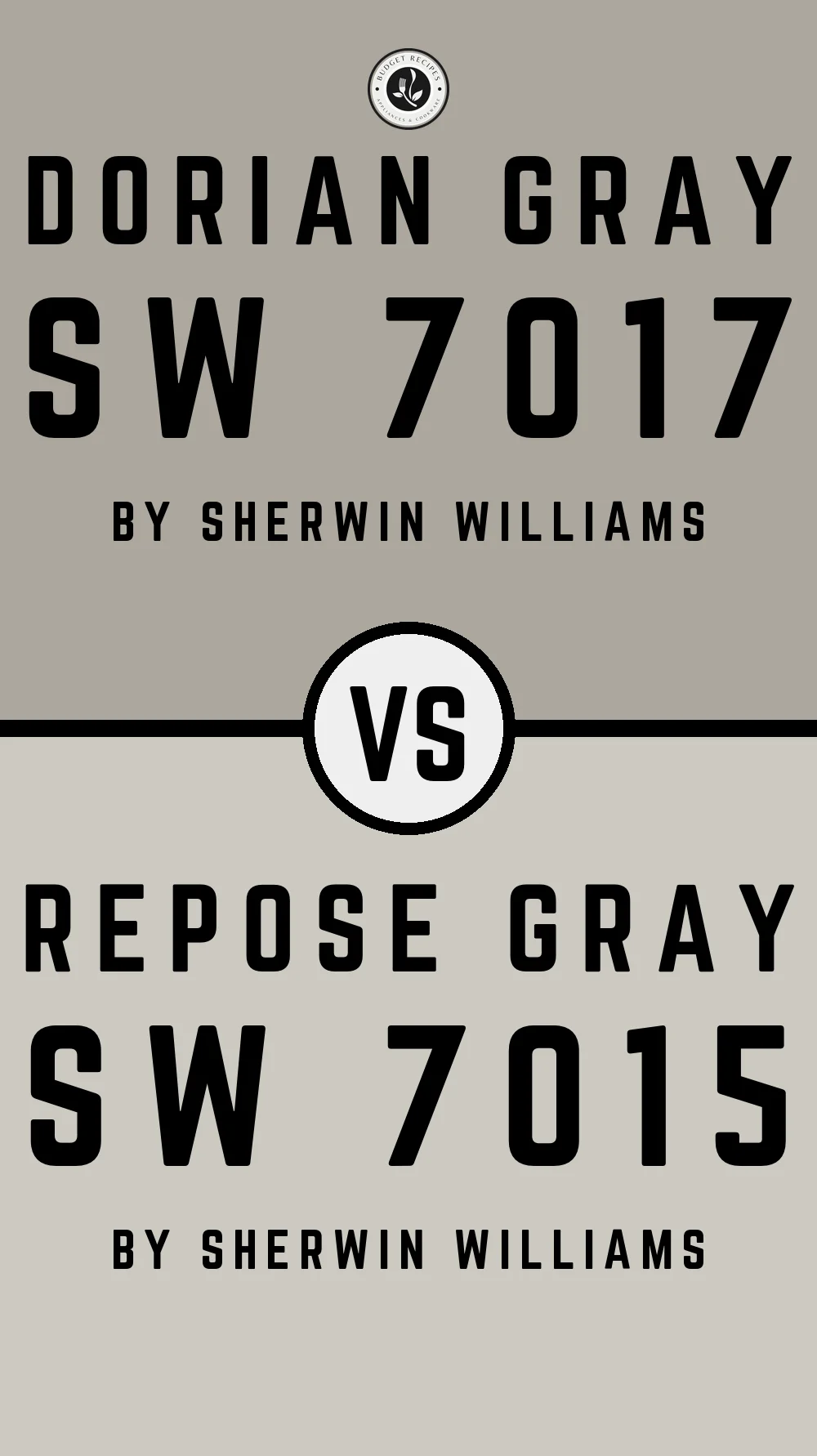 Dorian Gray SW 7017 vs Repose Gray SW 7015