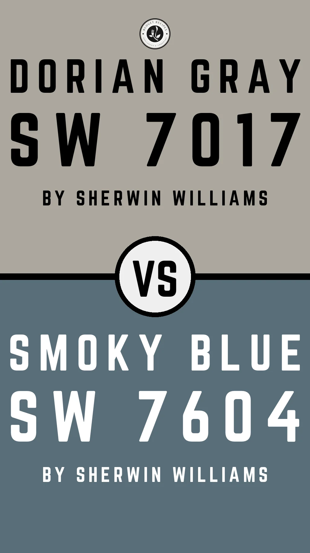 Dorian Gray by Sherwin Williams SW 7017 vs Smoky Blue SW 7604