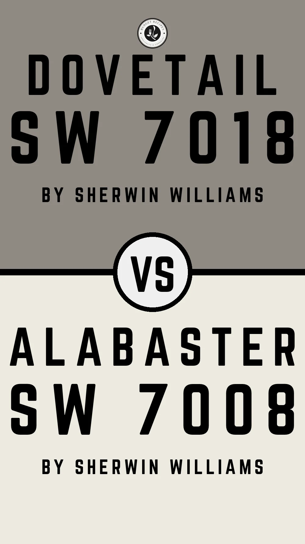 Dovetail SW 7018 vs Alabaster SW 7008